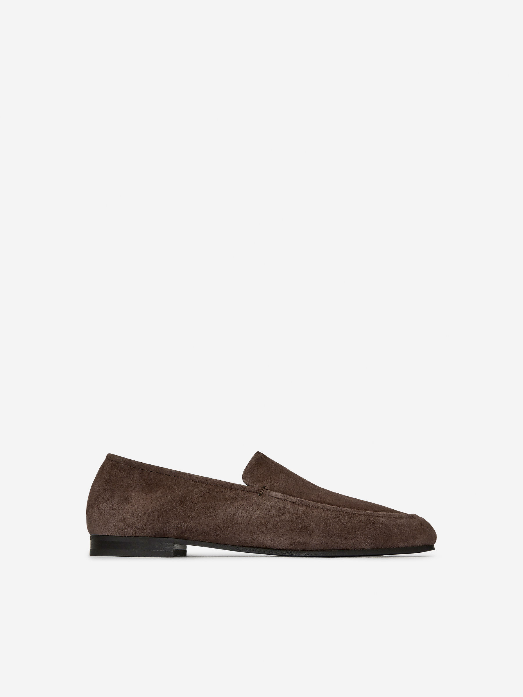 Schmaler Loafer aus Veloursleder-Braun-14174