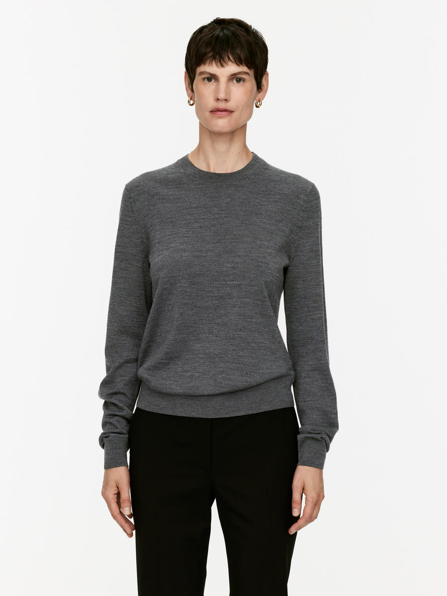 Fine-Knit Merino Jumper-#666869-5769