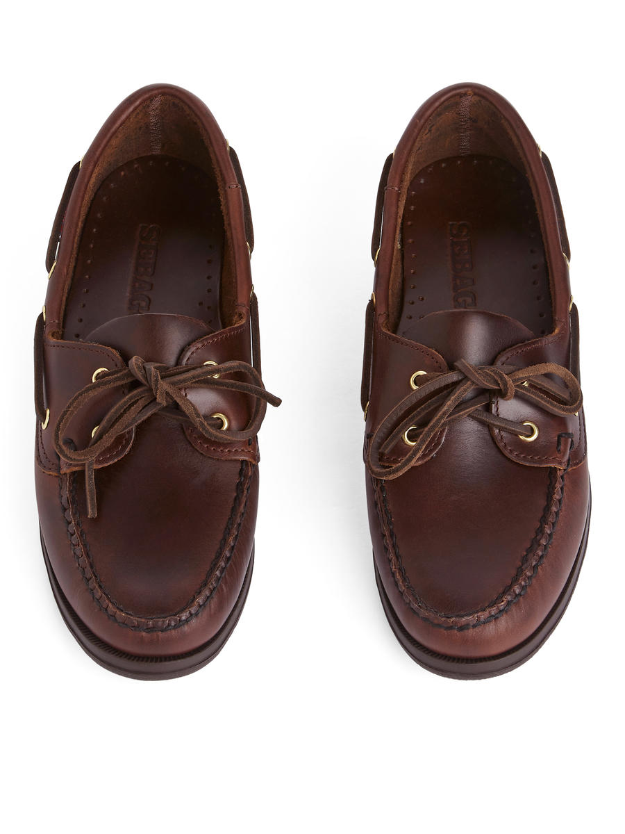 Sebago Victory Waxy Boat Shoes-#734C40-8375