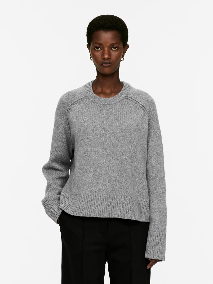 Wool Jumper - Grey Melange - Regular fit - Women - 1242551004