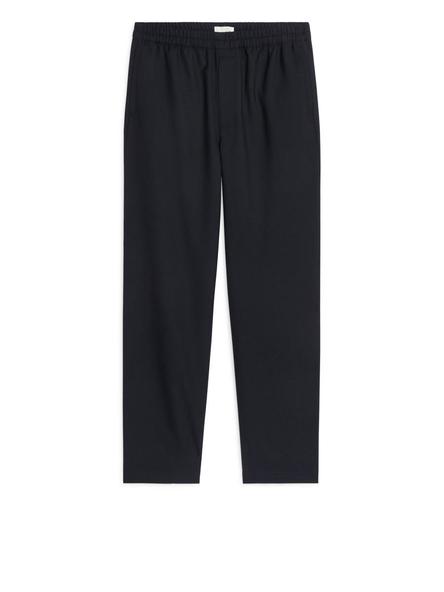 Hopsack Drawstring Trousers-#272930-8082