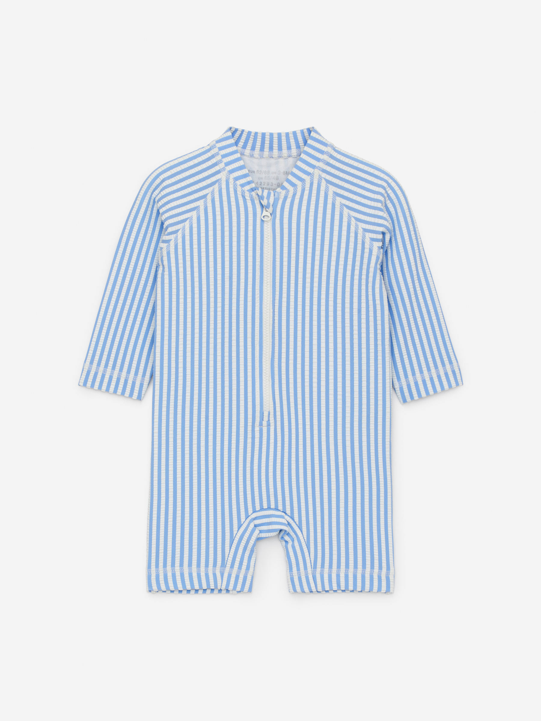 Long Seersucker UV Swim Overall-#859DD6-14890