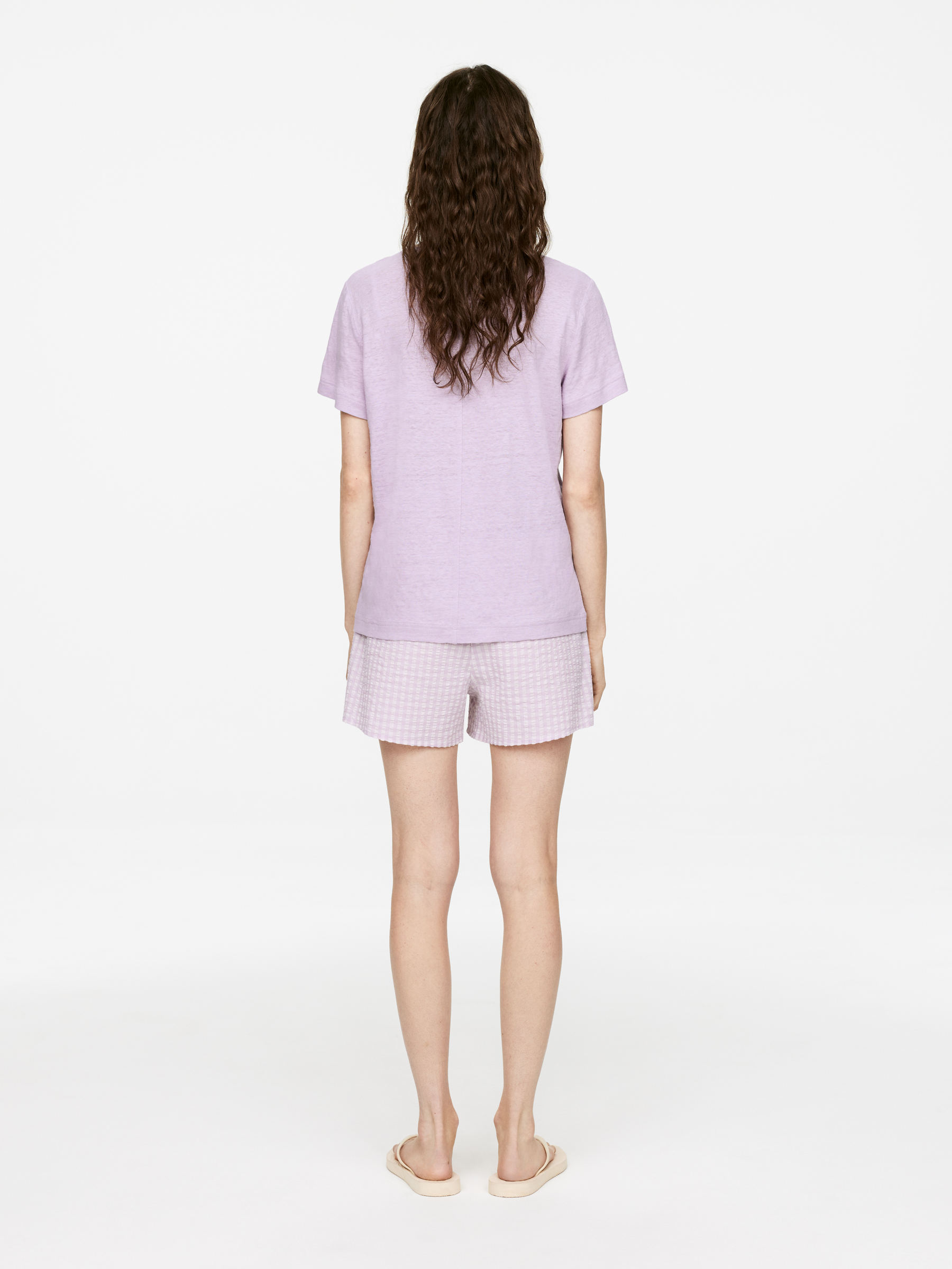 T-shirt en jersey de lin - Mauve - Femme - StillMedia/Lookbook - 4