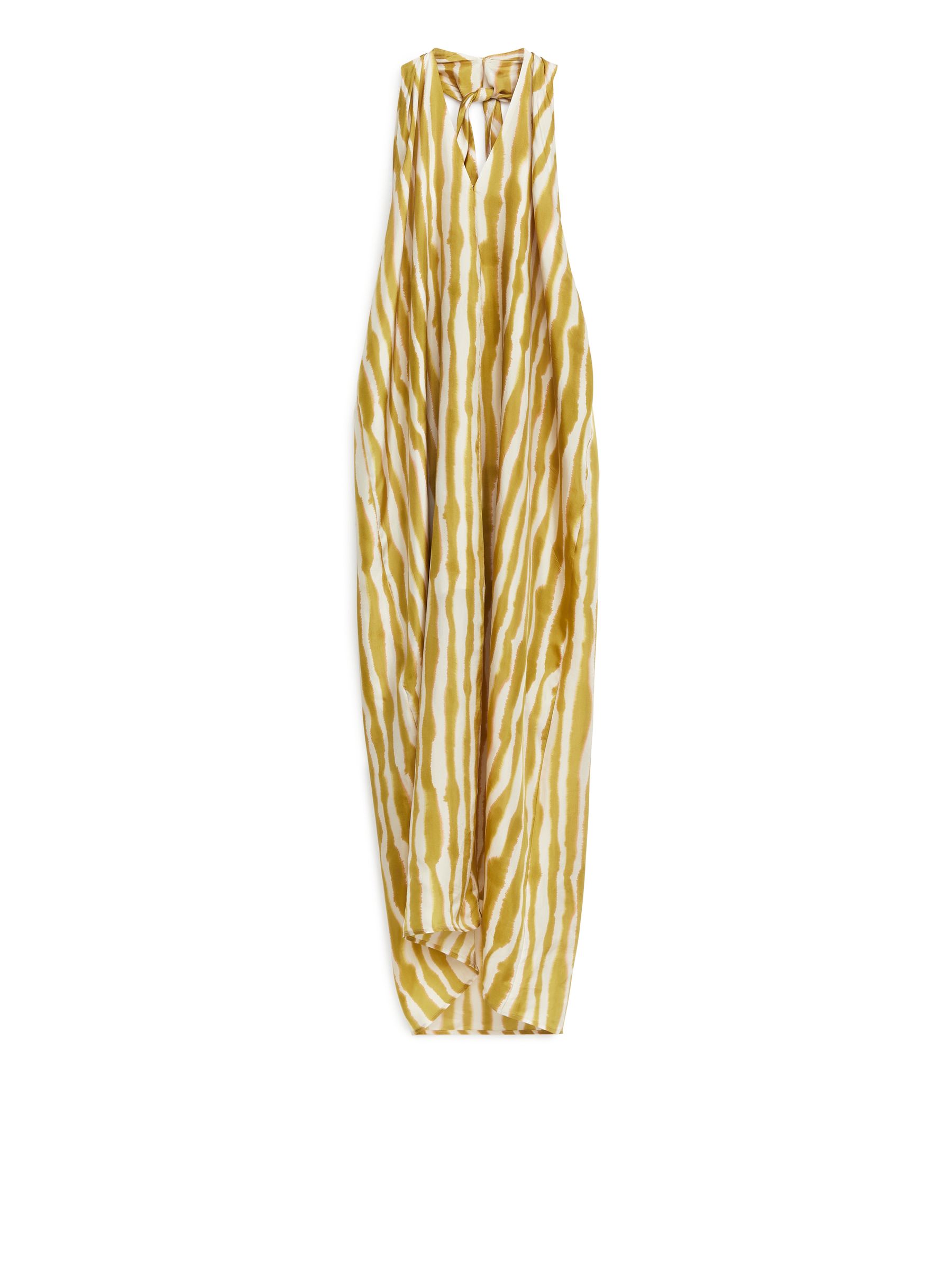 Abito con scollo all'americana - Senape/Bianco - Regular fit - Women - StillMedia/DescriptiveStillLife - 1