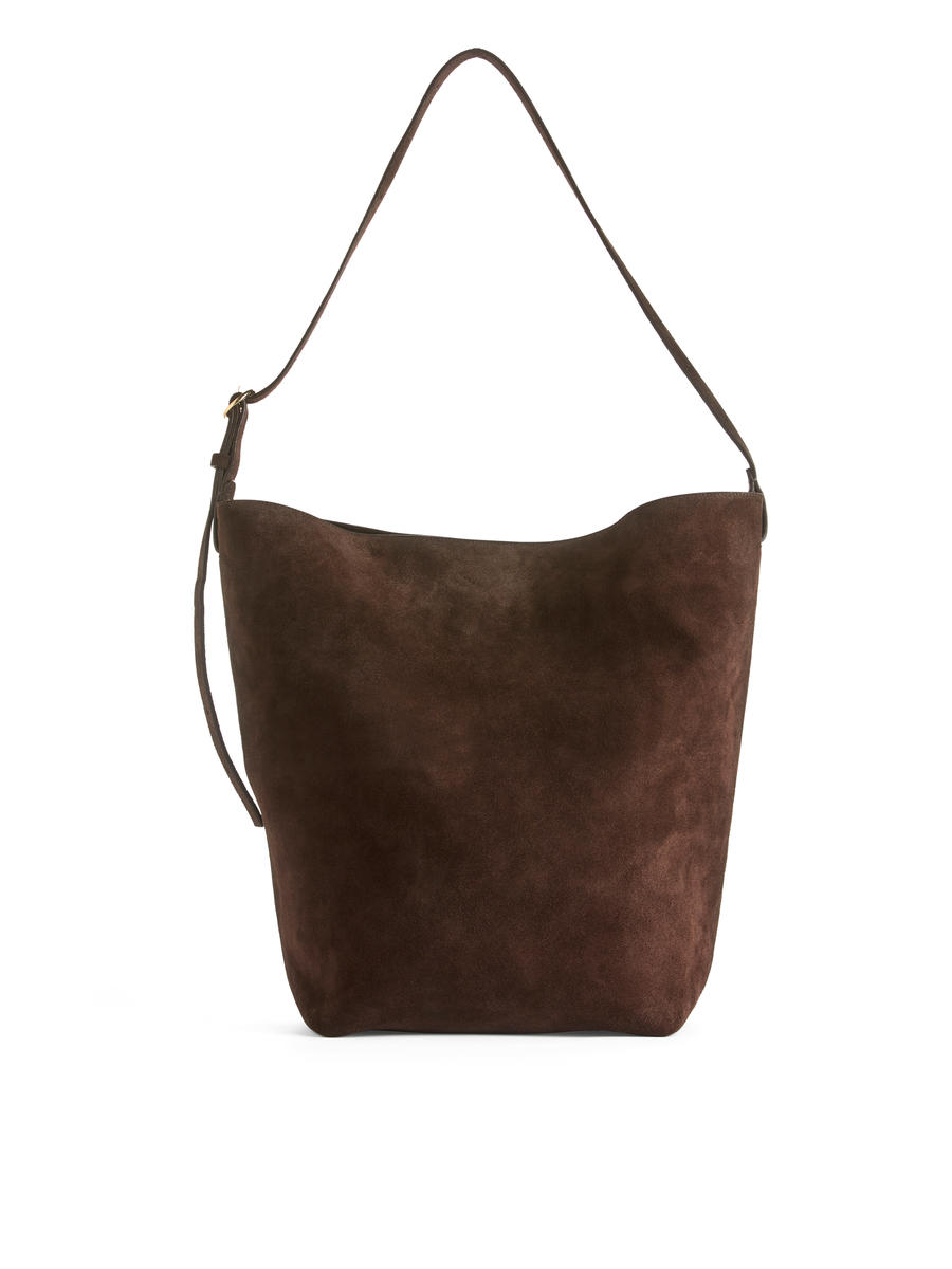 Suede Tote Bag-#52453E-7083