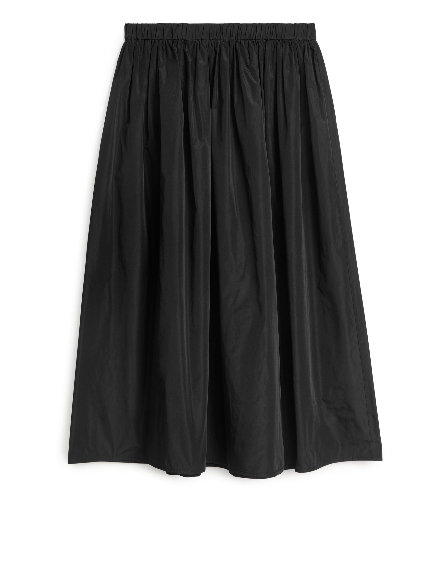 Gonna in taffetà arricciata - Nero - Regular fit - Women - StillMedia/DescriptiveStillLife - 1