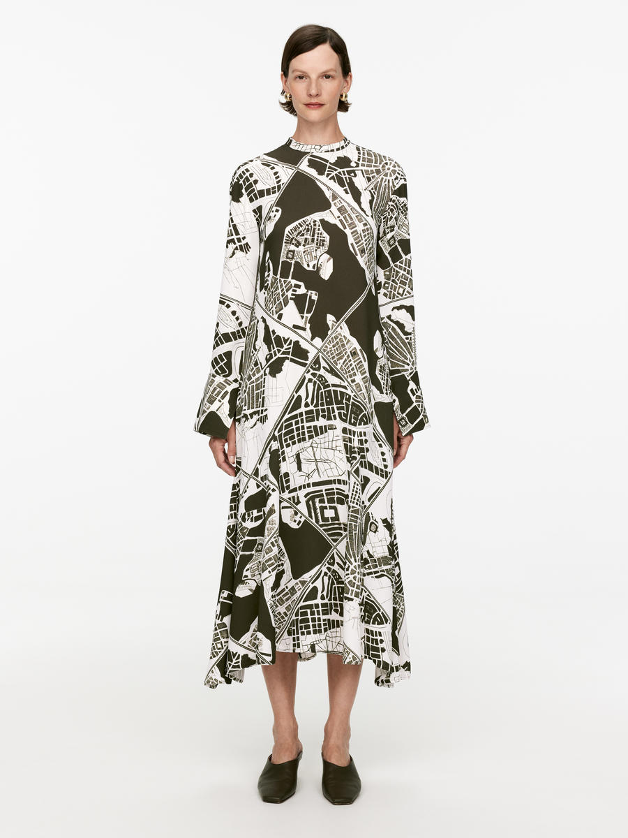 Stockholm Print Maxi Dress-#F2E8D6-12745