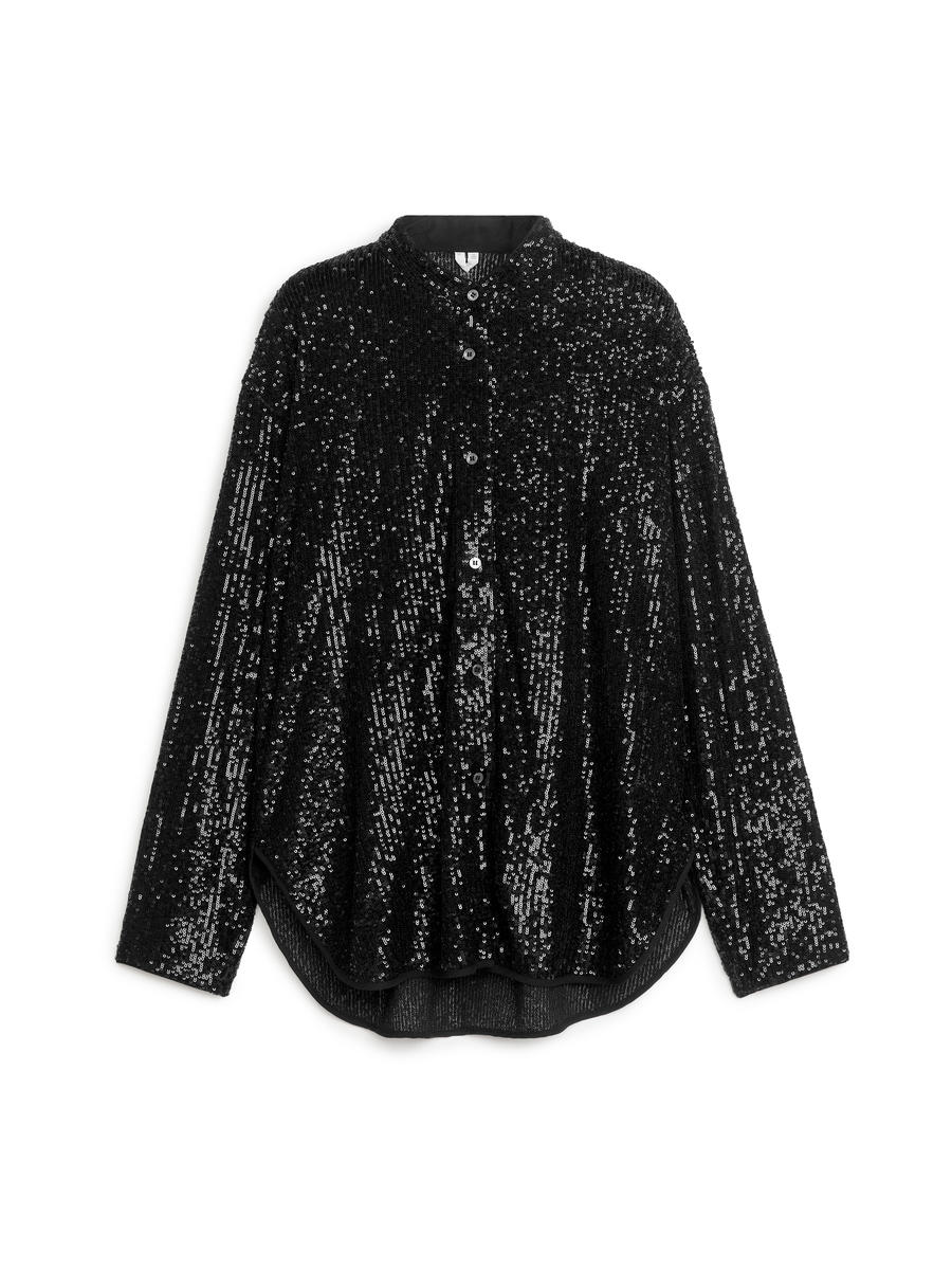 Black sparkly shirt online