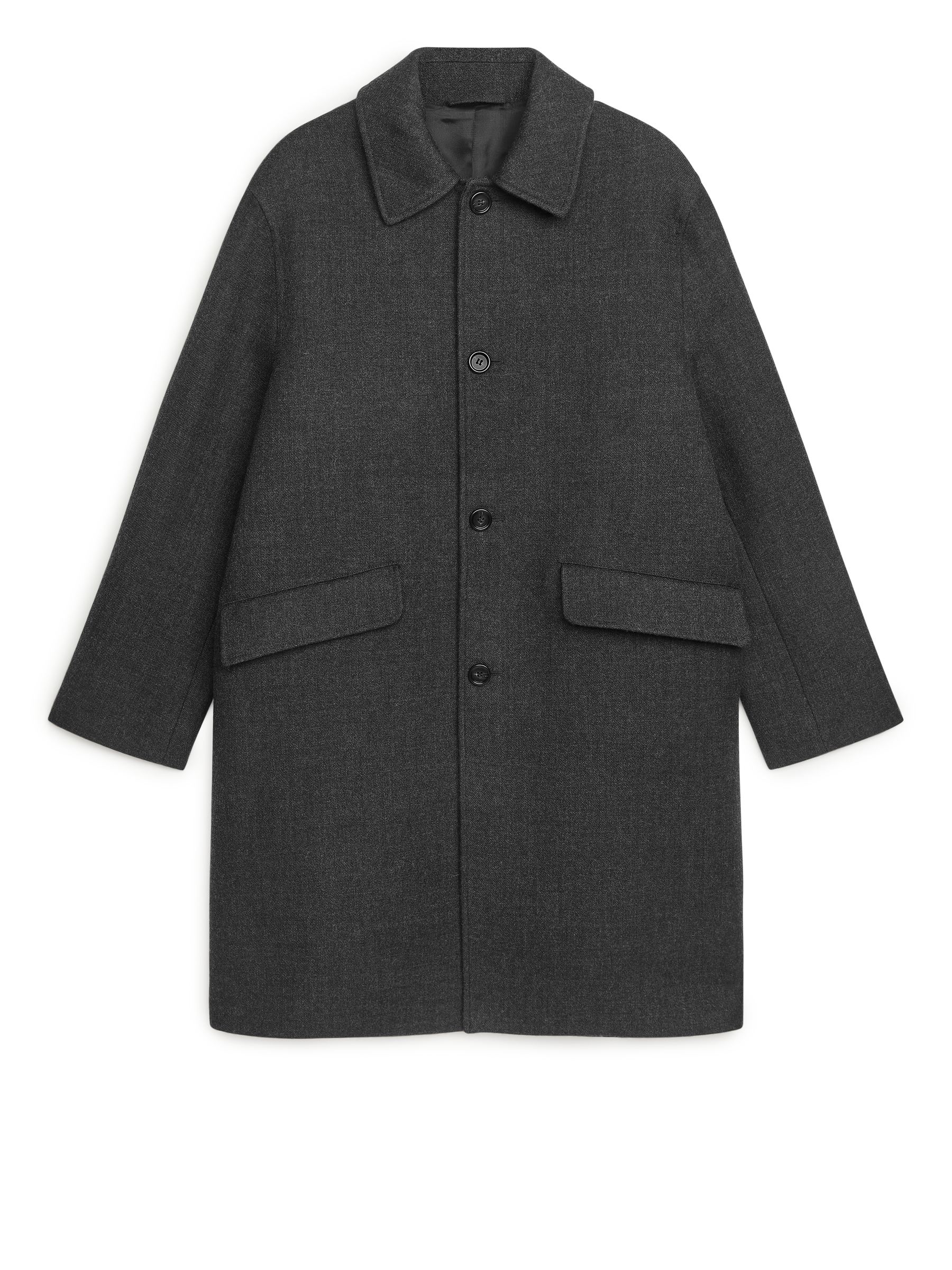 Straight-Fit Wool Coat - Dark Grey - Regular fit - Men - StillMedia/DescriptiveStillLife - 1