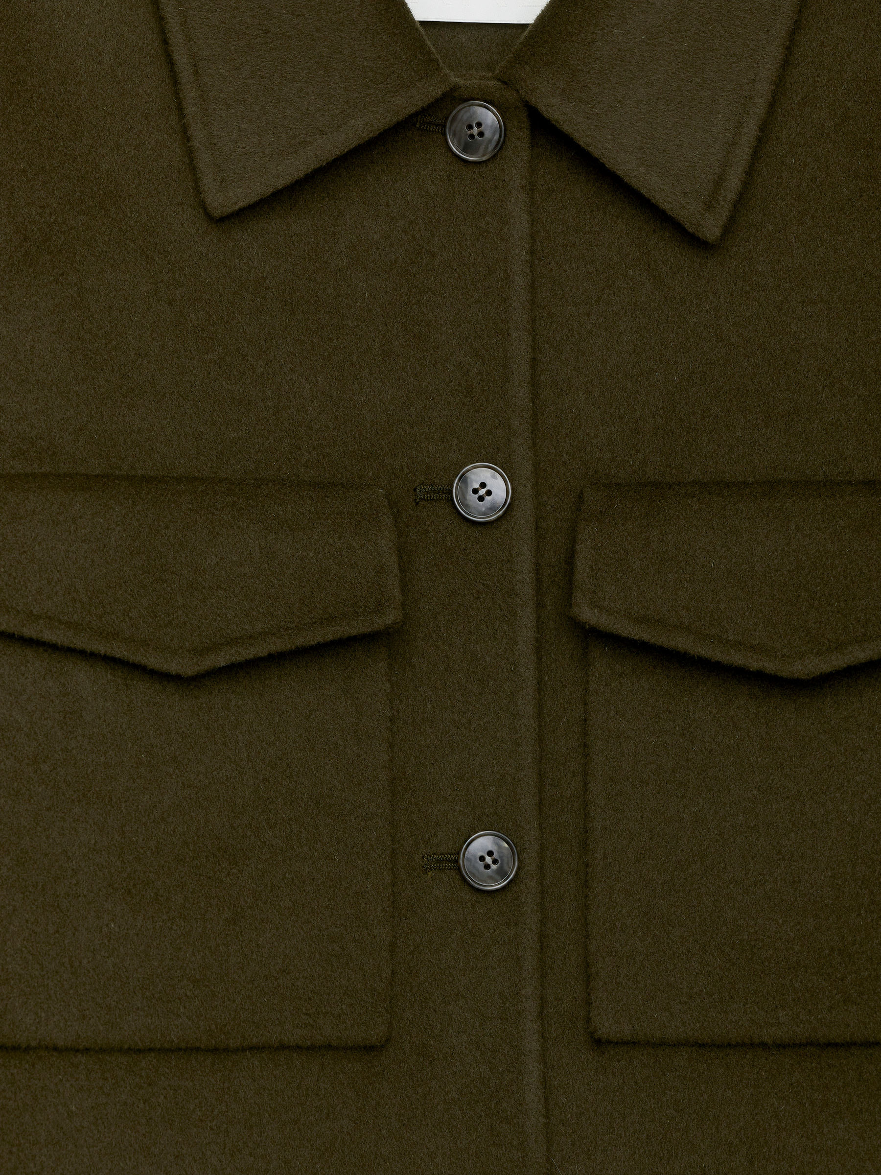 Double-Face Wool Overshirt - Dark Khaki Green - Regular fit - Women - StillMedia/DescriptiveDetail - 2