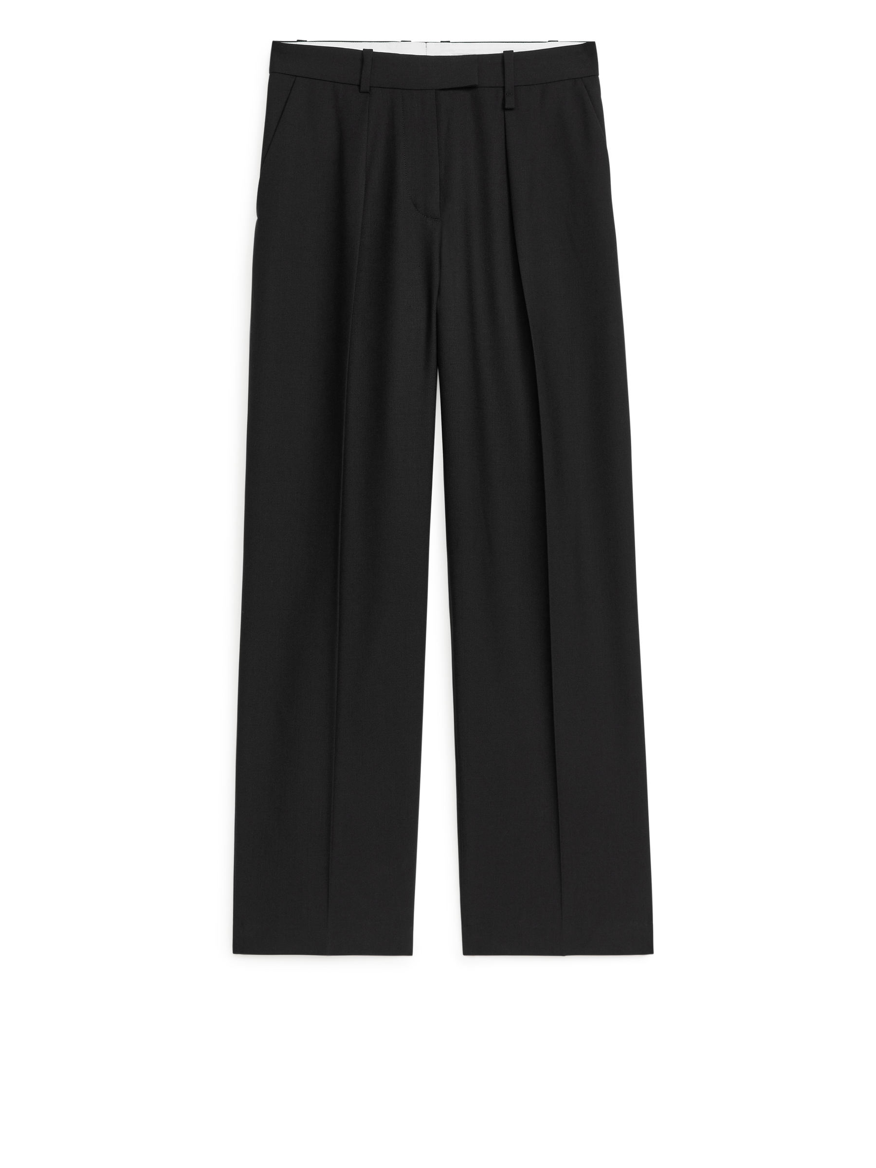 Wool Blend Twill Trousers-#272628-4753