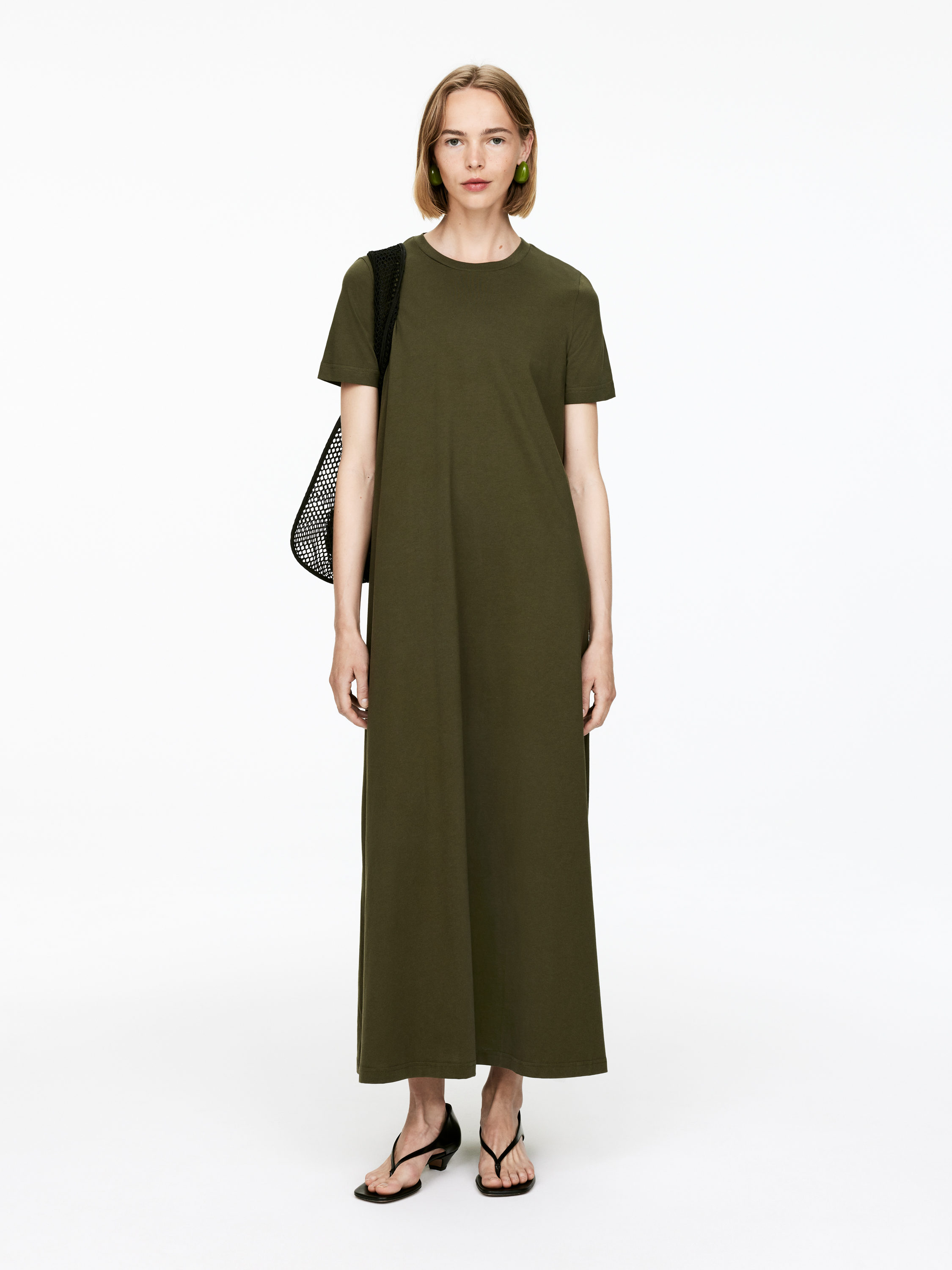 Maxi T-Shirt Dress – Khaki Green – Women – ARKET WW