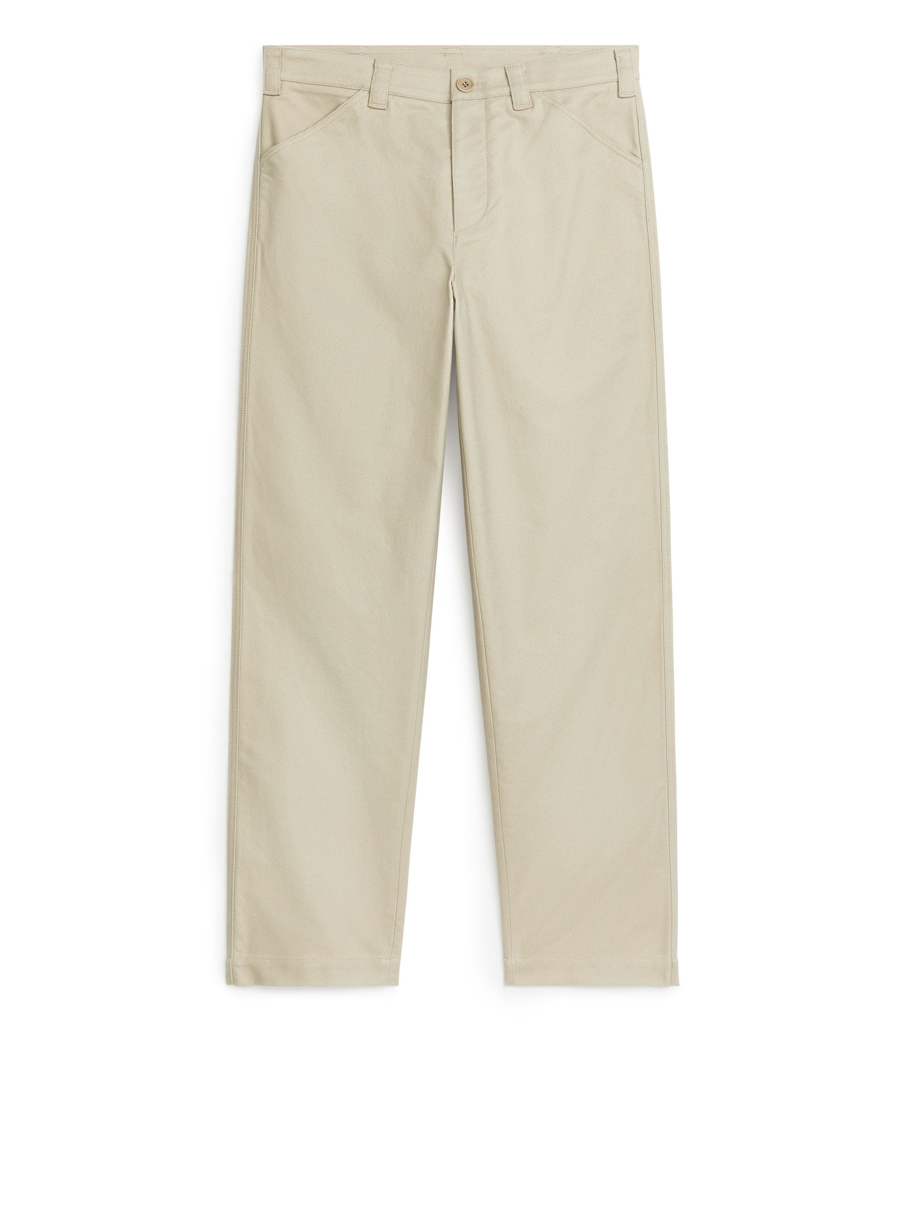 Cotton Moleskin Twill Trousers - Beige - Regular fit - Men - StillMedia/DescriptiveStillLife - 1