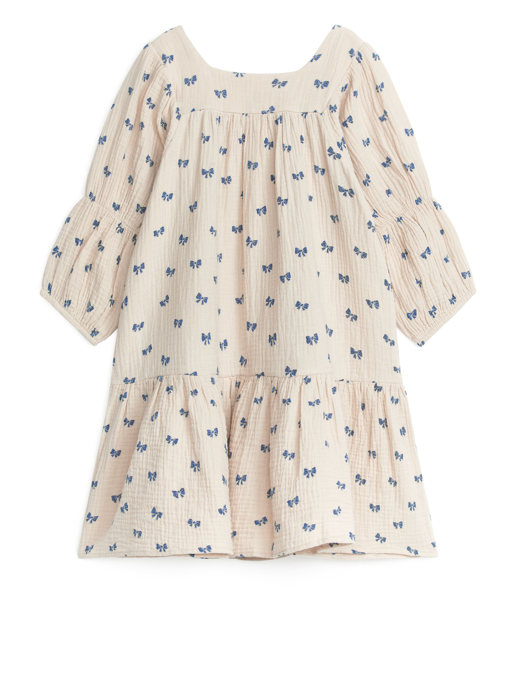 Kleid aus gerafftem Nesseltuch - Beige - Relaxed Fit - Children - StillMedia/DescriptiveStillLife - 3