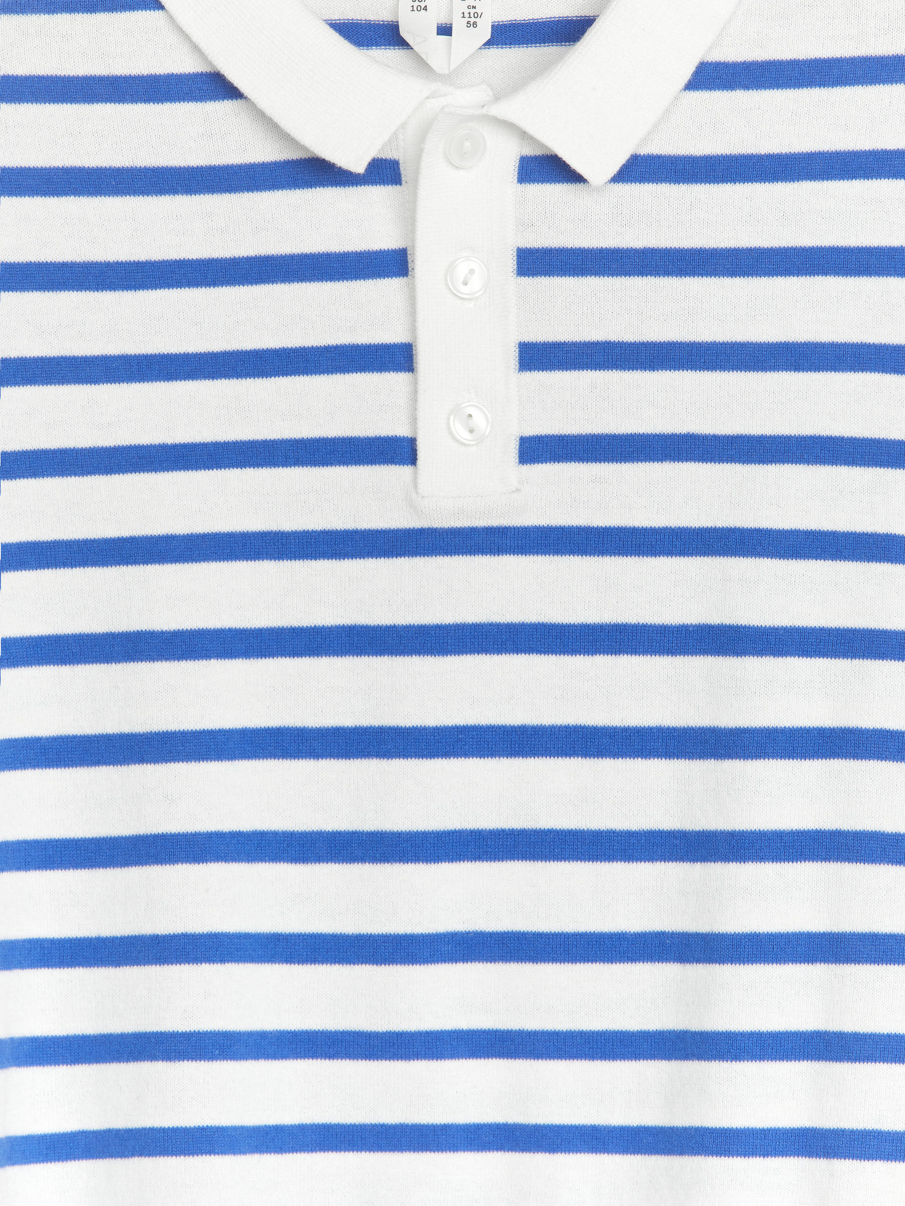 Fine-Knit Polo Shirt - White/Blue - Relaxed fit - Children - StillMedia/DescriptiveDetail - 2