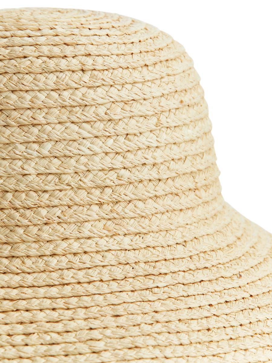 Wide Brim Straw Hat-#DED8C5-1386