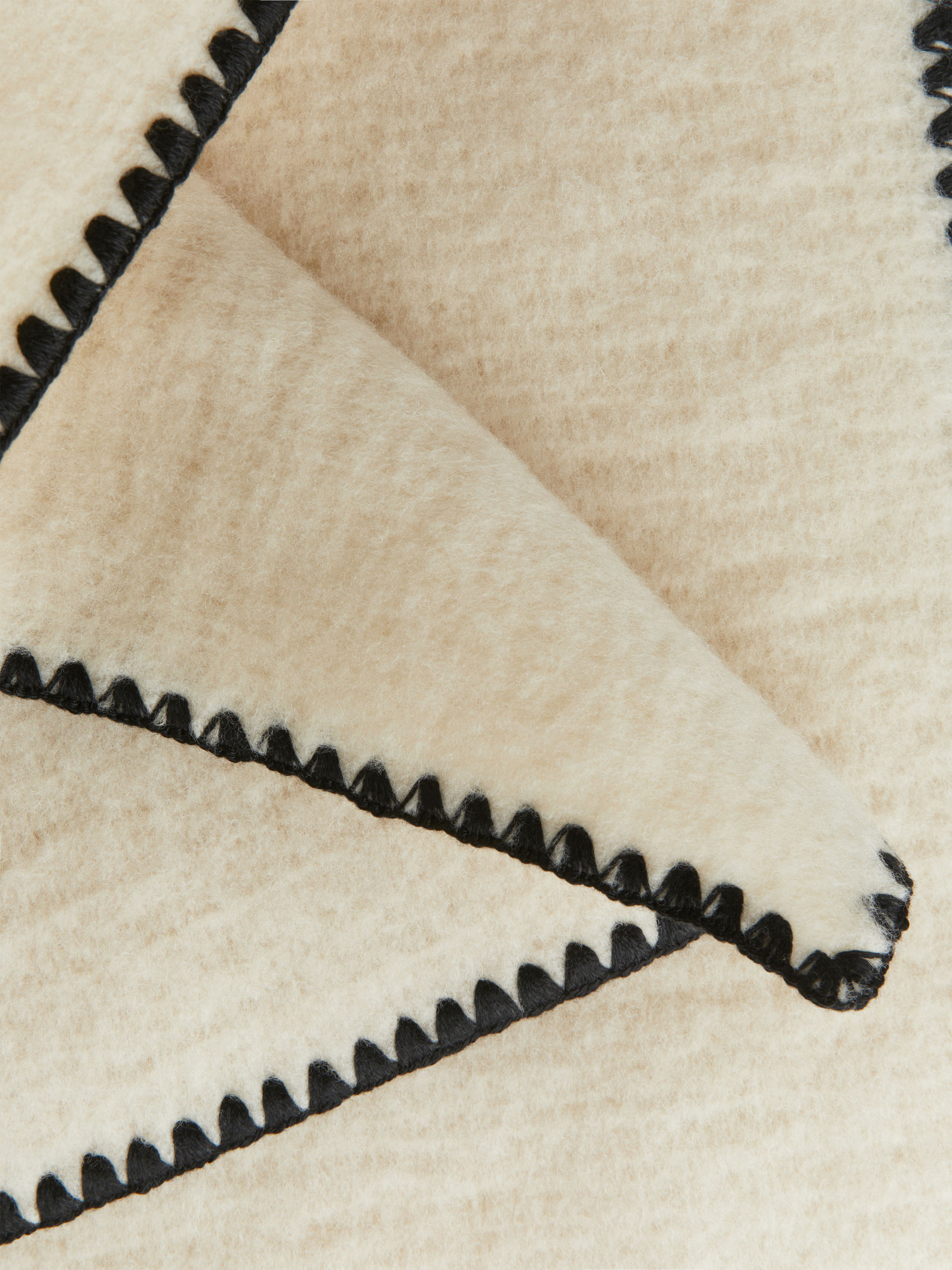 Bufanda de lana con punto de ojal - Blanco roto/negro - Women - StillMedia/DescriptiveDetail - 2