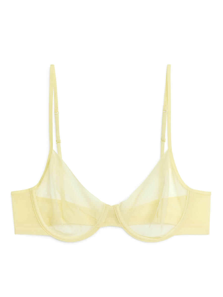 Mesh Wire Bra - Yellow - Women - 0989152008