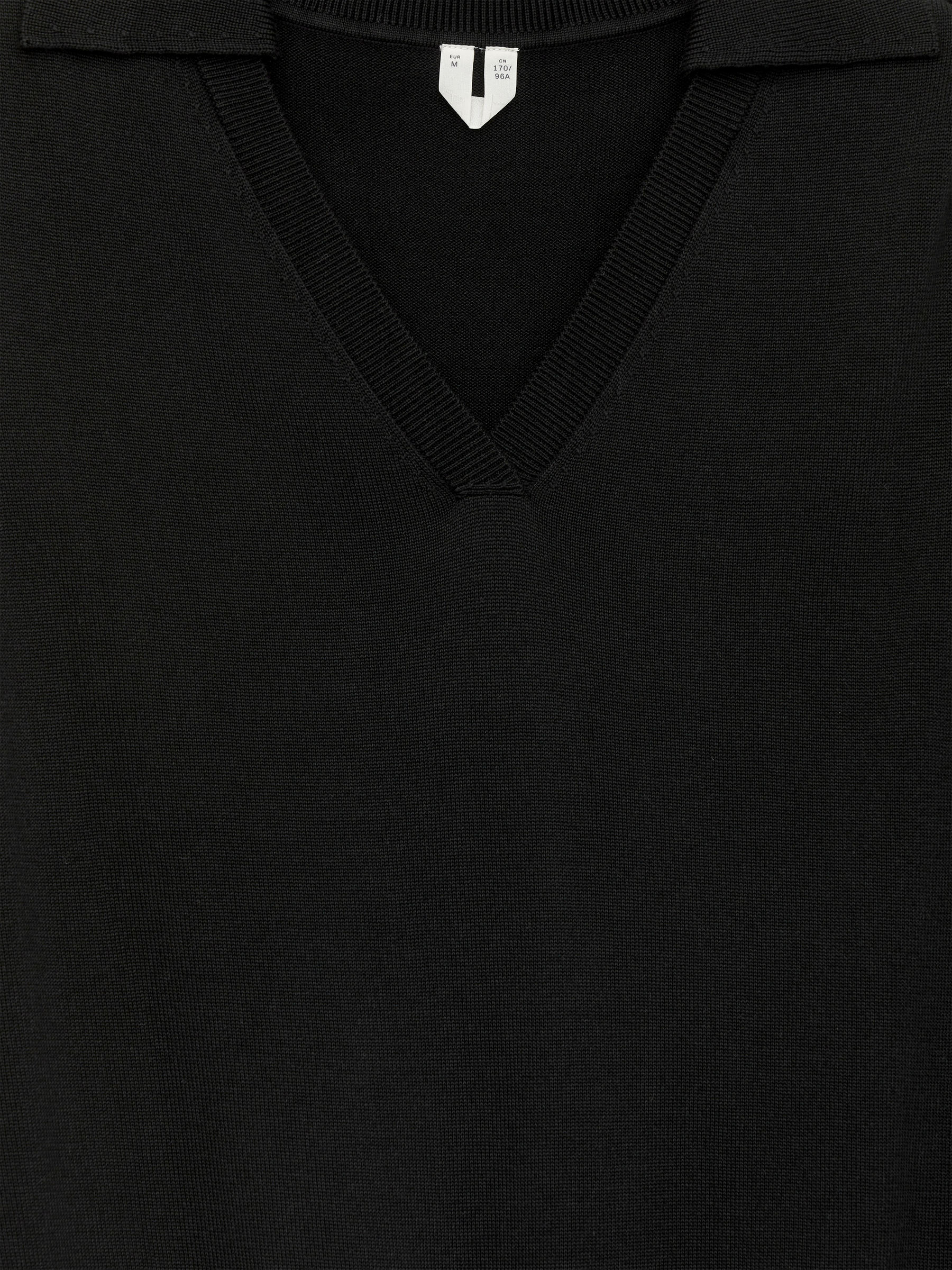 Knitted V-Neck Vest - Black - Regular fit - Women - StillMedia/DescriptiveDetail - 2