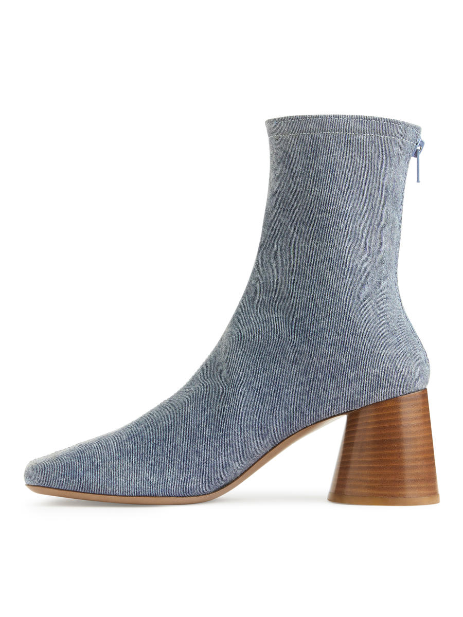 Sock Boots aus Denim - Blau - Women - 1186392001