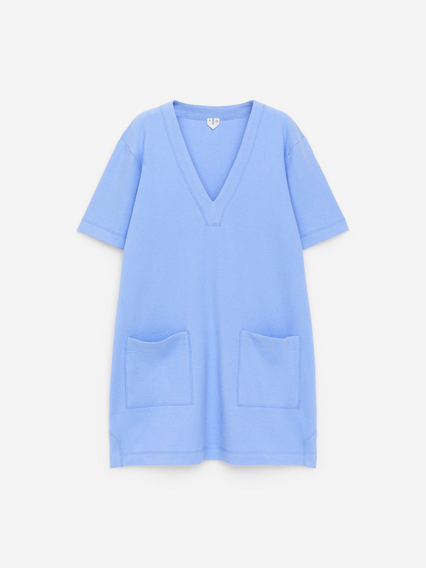 Vestido de rizo de algodón-Azul-15669