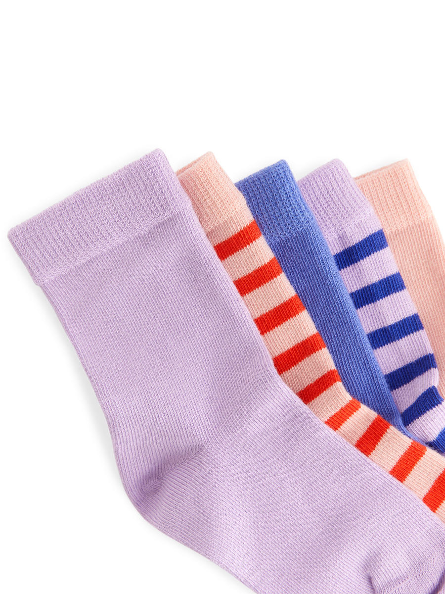 Cotton Socks Set of 5-#B4A0C9-12182