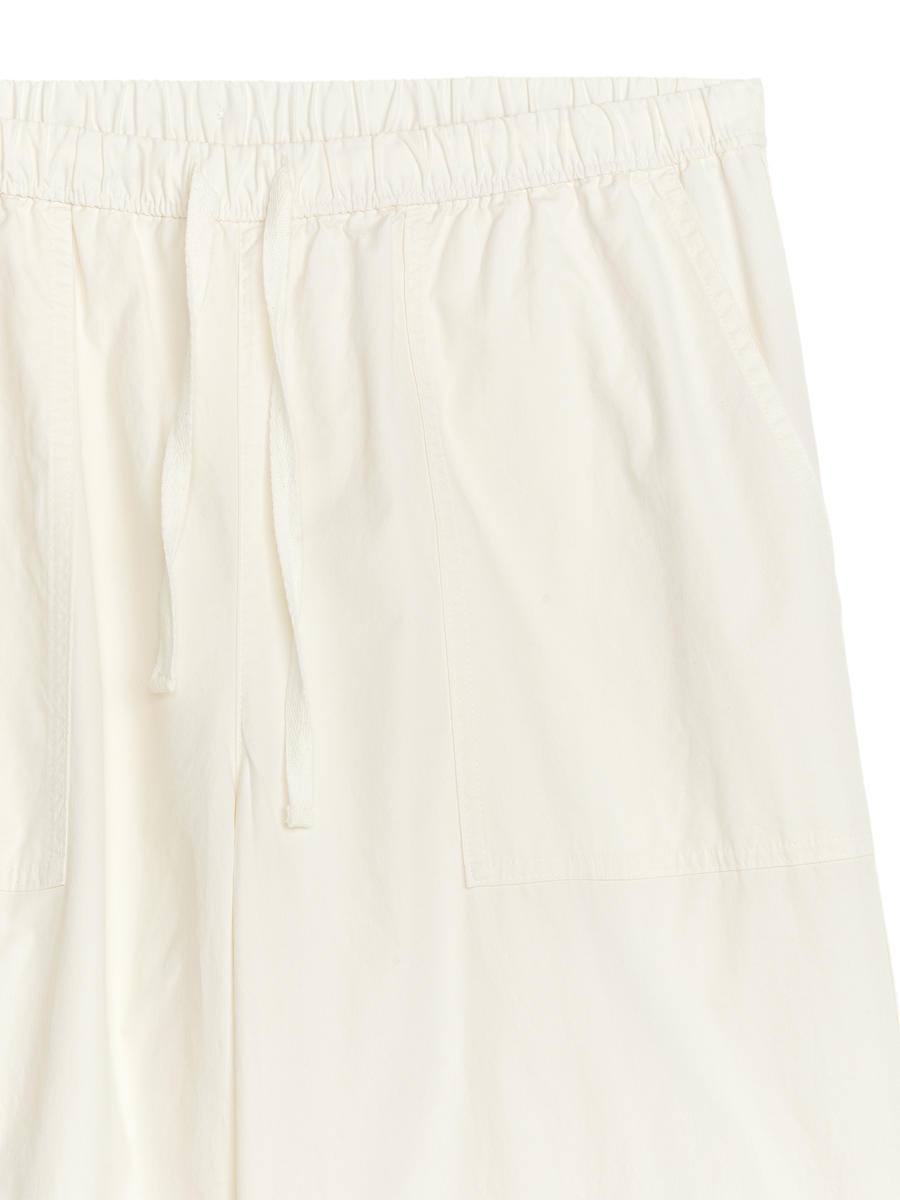 Washed Cotton Trousers-#F4F3E9-7805