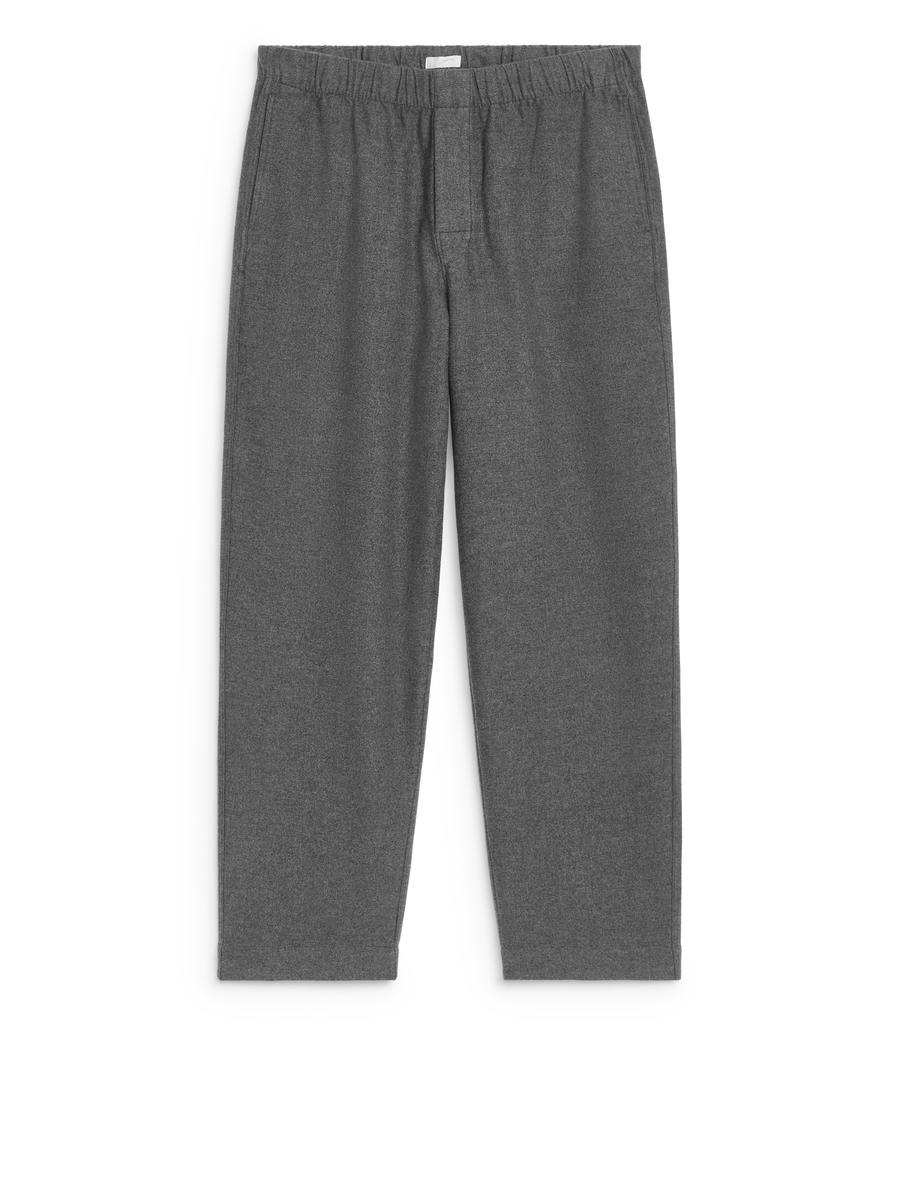 Pull-On Flannel Trousers-#828282-13607