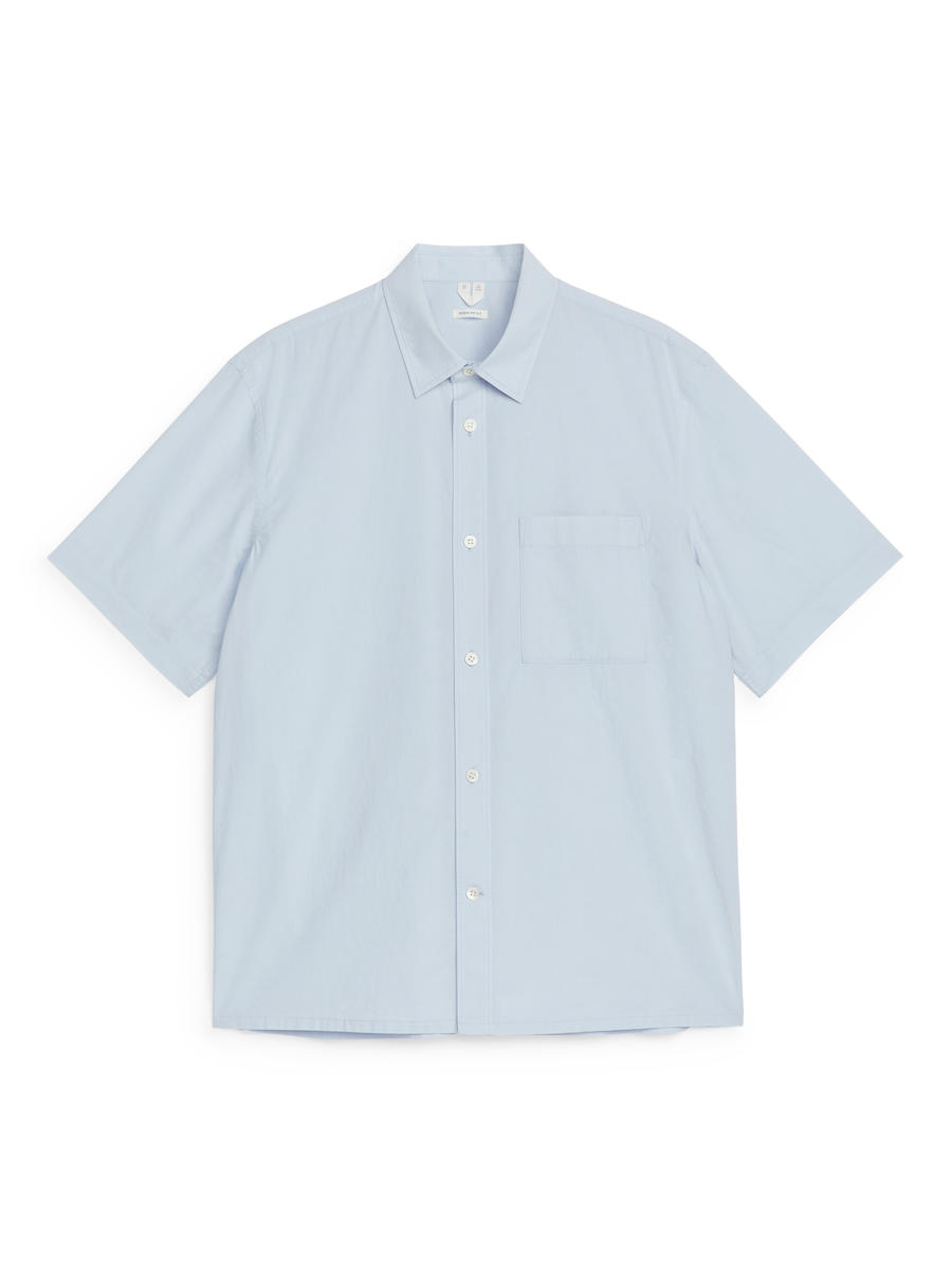 Relaxed Poplin Shirt-#A6B8D1-11799