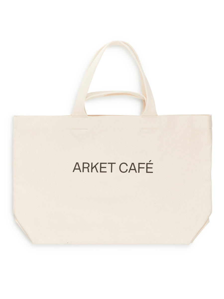 ARKET CAFÉ Canvas-Tragetasche-#EDEEE6-13180