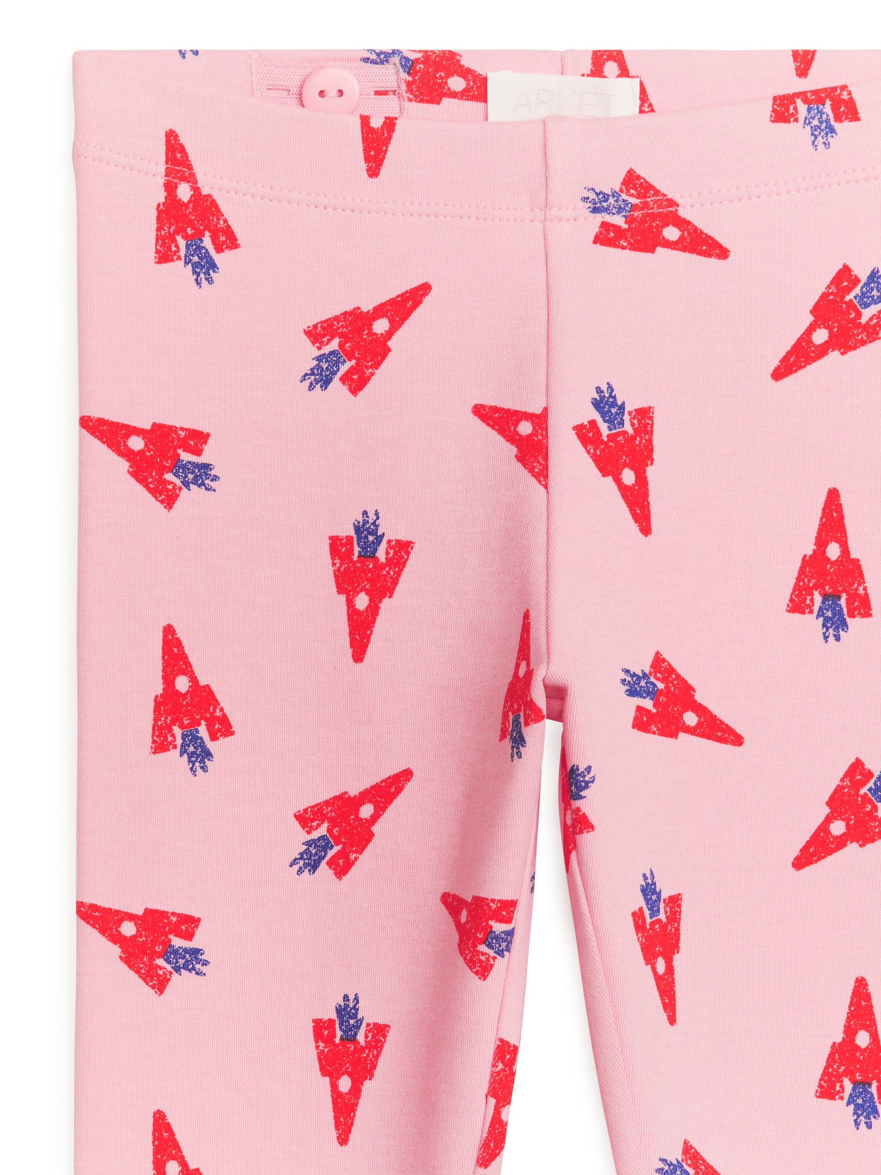 Dżersejowe legginsy - Różowy/rakiety kosmiczne - Wąski fason - Children - StillMedia/DescriptiveDetail - 2