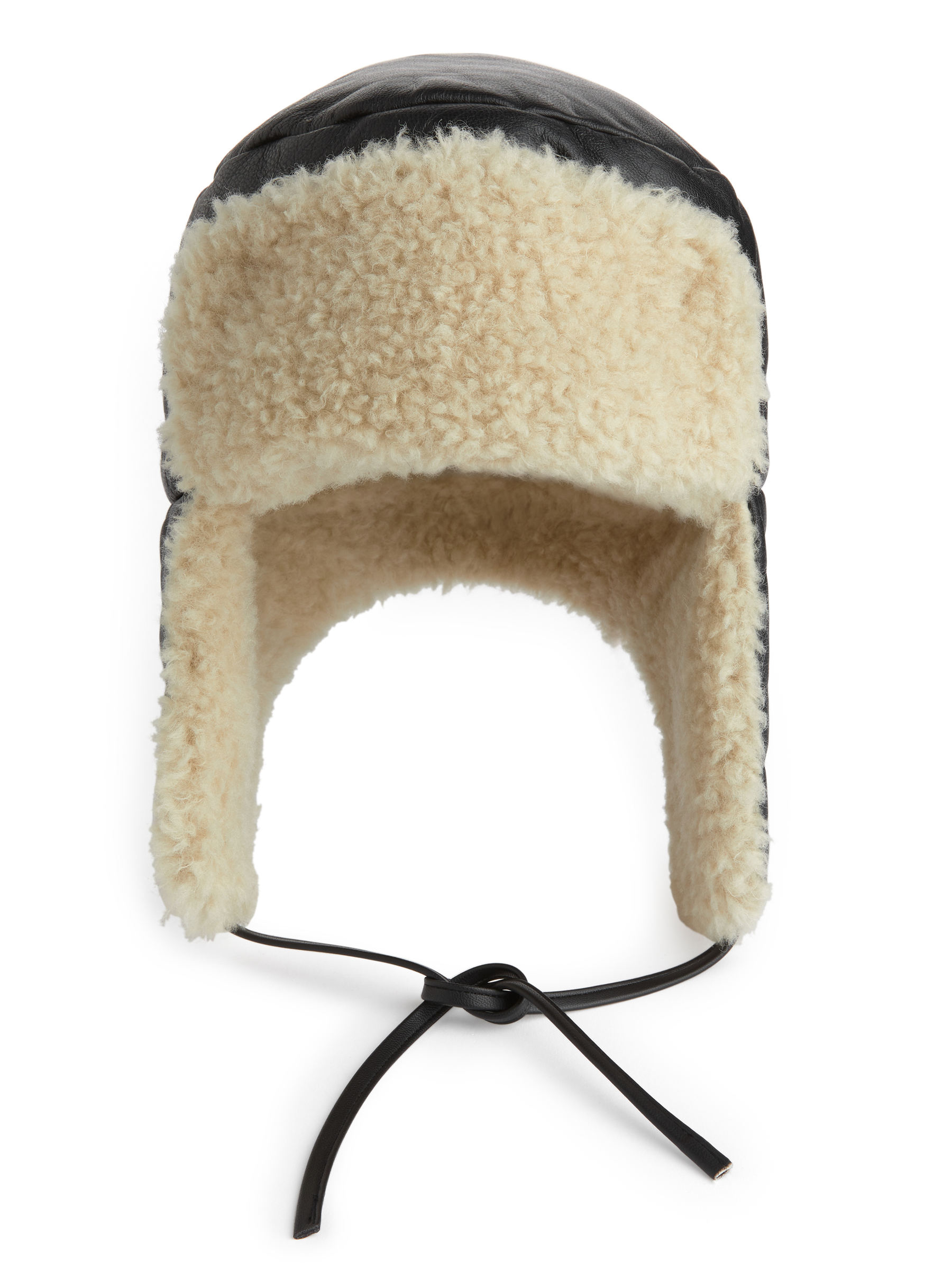 Cappello da trapper in pelle - Nero/Bianco sporco - Women - StillMedia/DescriptiveStillLife - 4