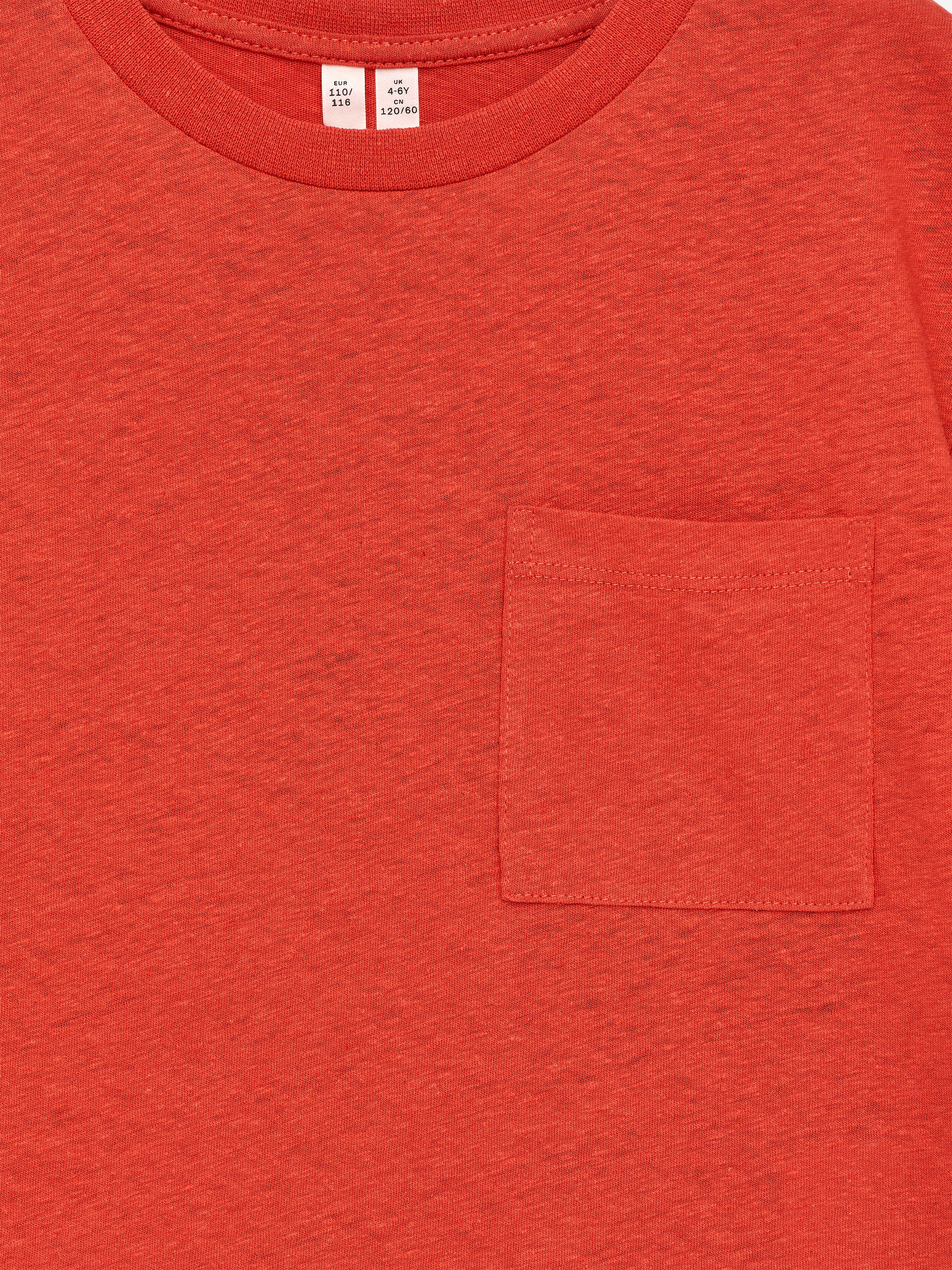 Cotton Linnen T-Shirt - Red - Relaxed fit - Children - StillMedia/DescriptiveDetail - 2