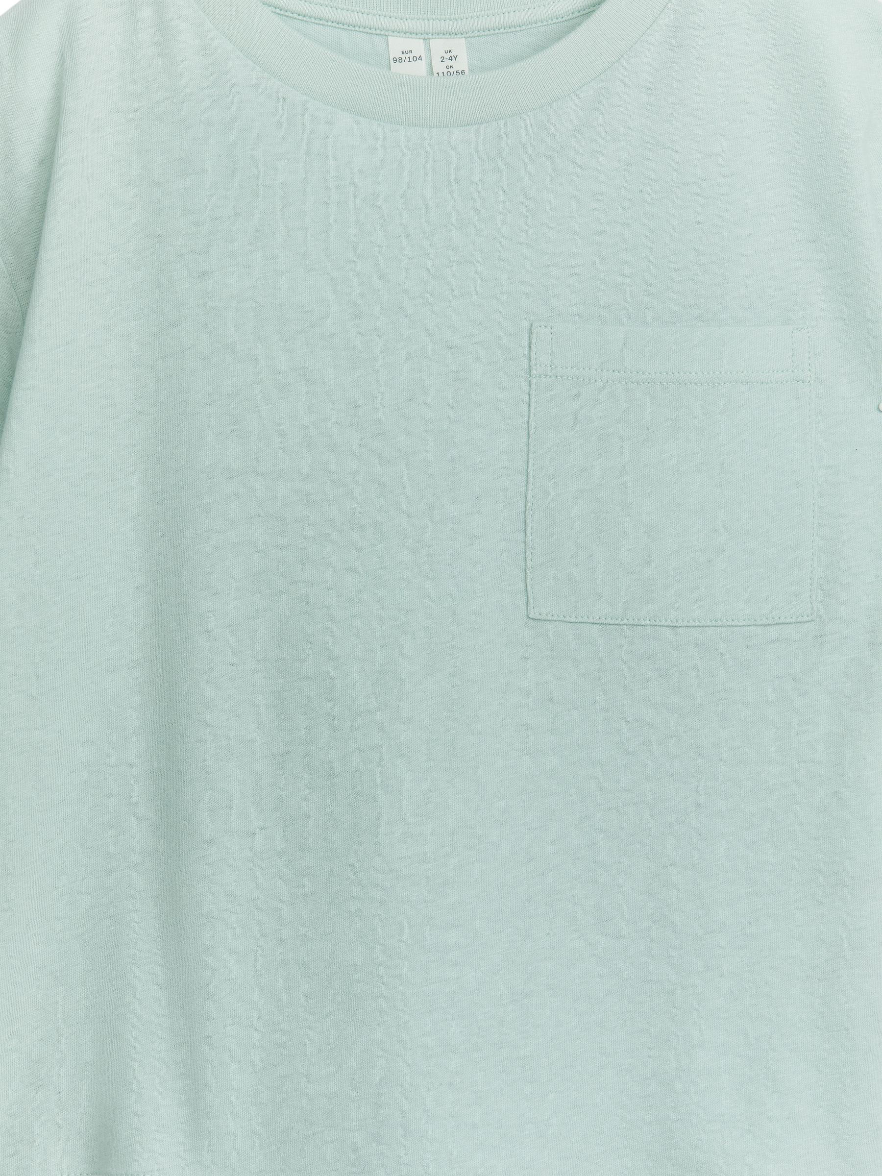 Loose Fit Linen Blend T-Shirt - Mint Green - Loose fit - Children - StillMedia/DescriptiveDetail - 1