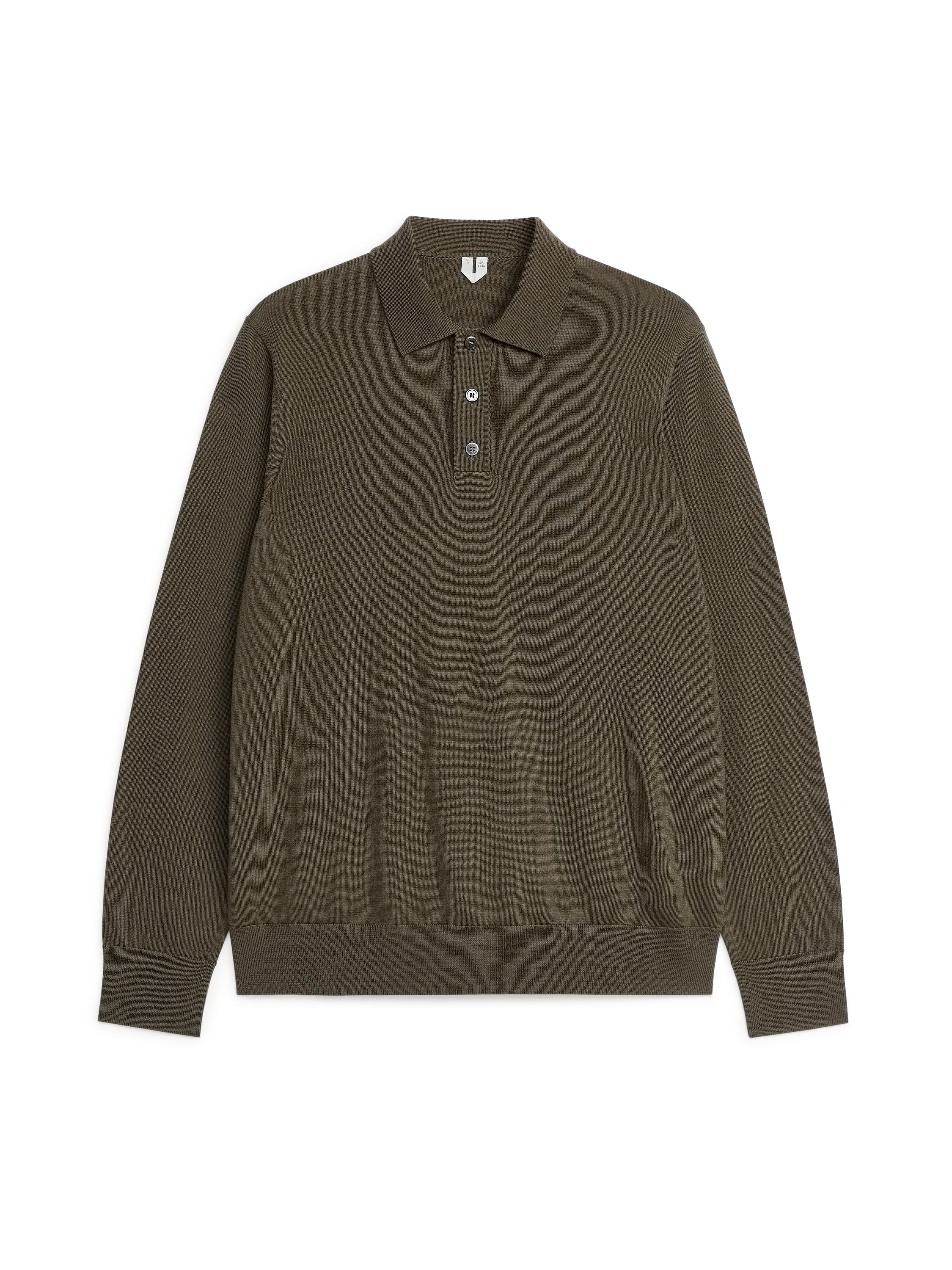トップス ARKET Merino Polo Jumper Merino Polo Jumper - Black - ARKET