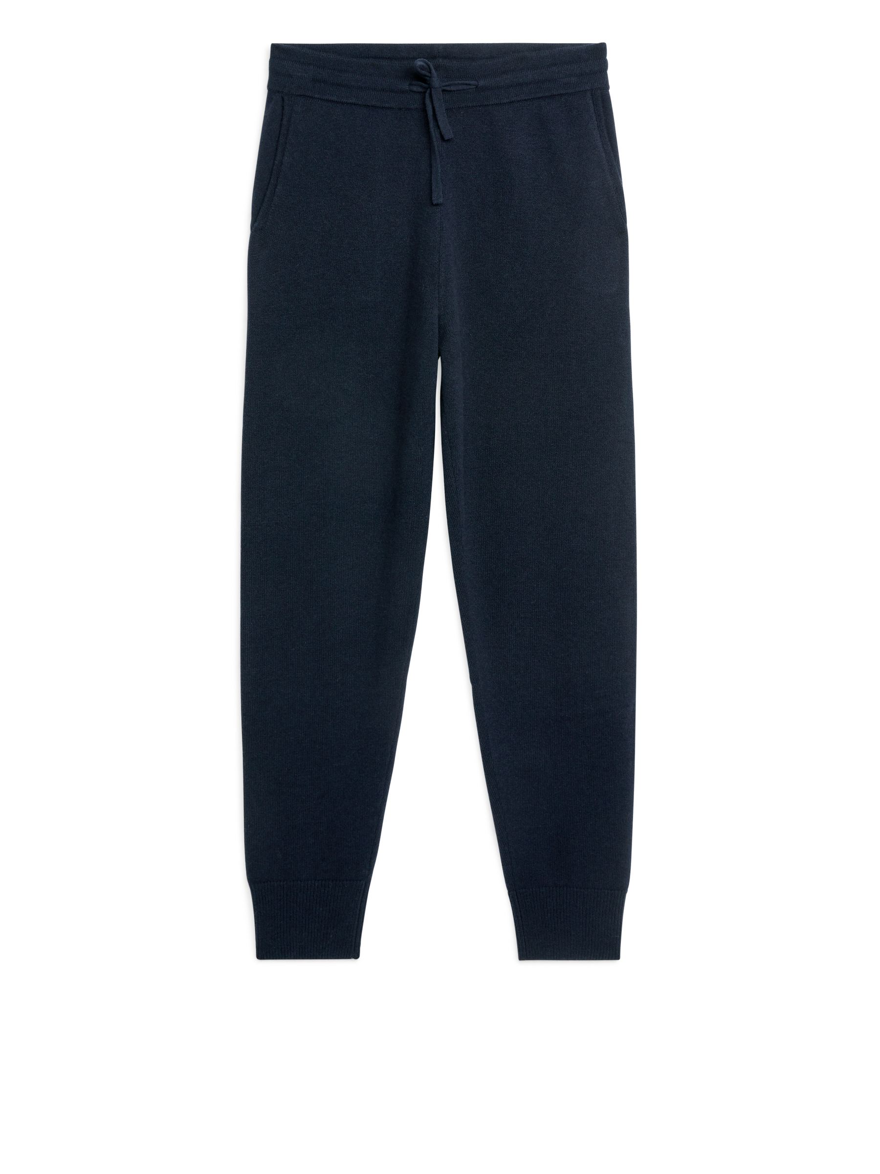 Joggers de punto en lana merino - Azul oscuro - Corte holgado - Men - StillMedia/DescriptiveStillLife - 1