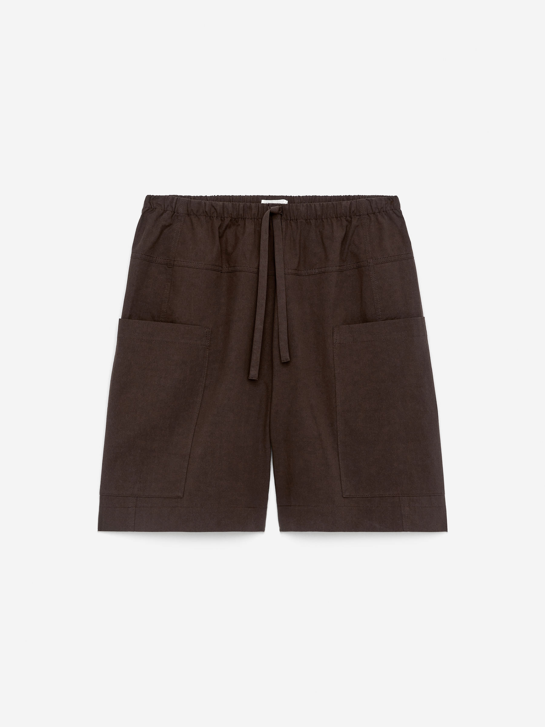 Patch-Pocket Shorts-Brown-15844