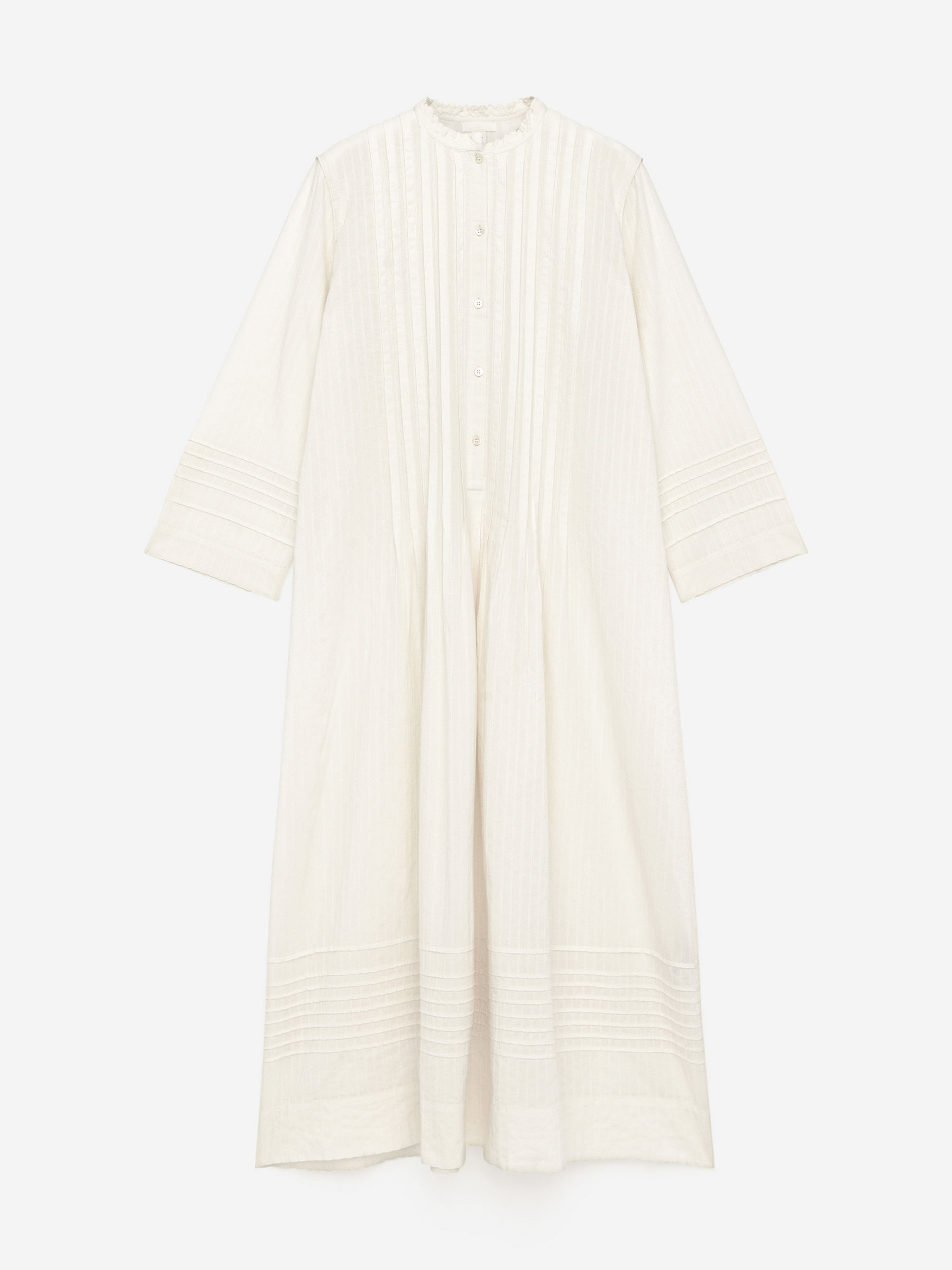 Pintuck Dress-White-15806