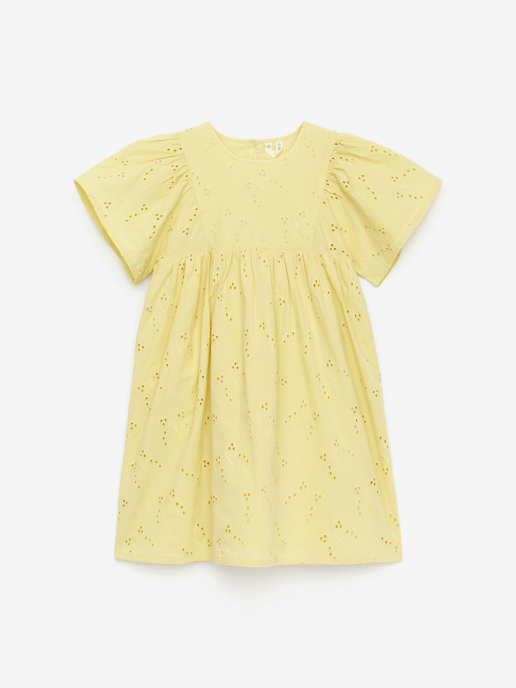 Broderie Anglaise Dress-#E0DA96-15660