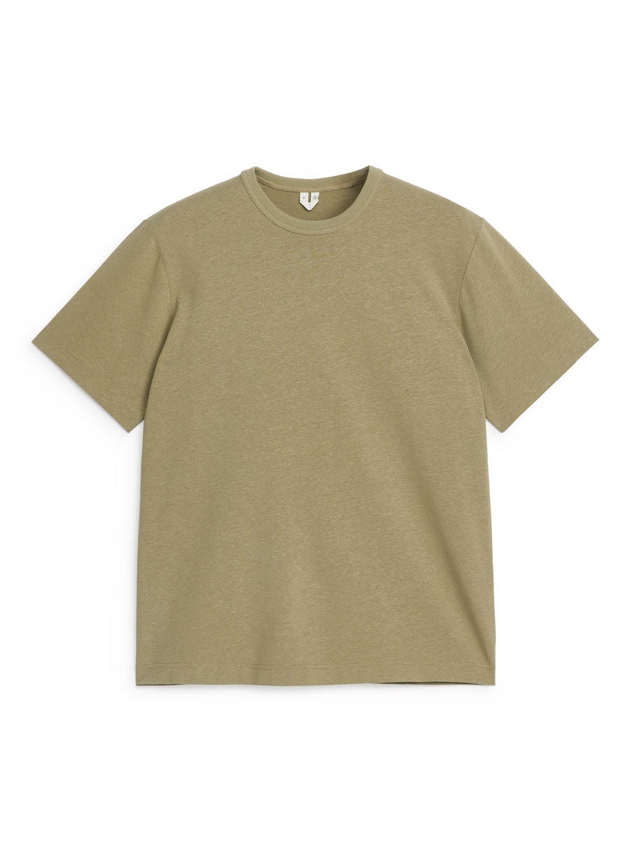 Baumwoll-Leinen-T-Shirt - Khaki - Regular Fit - Men - 1220900002