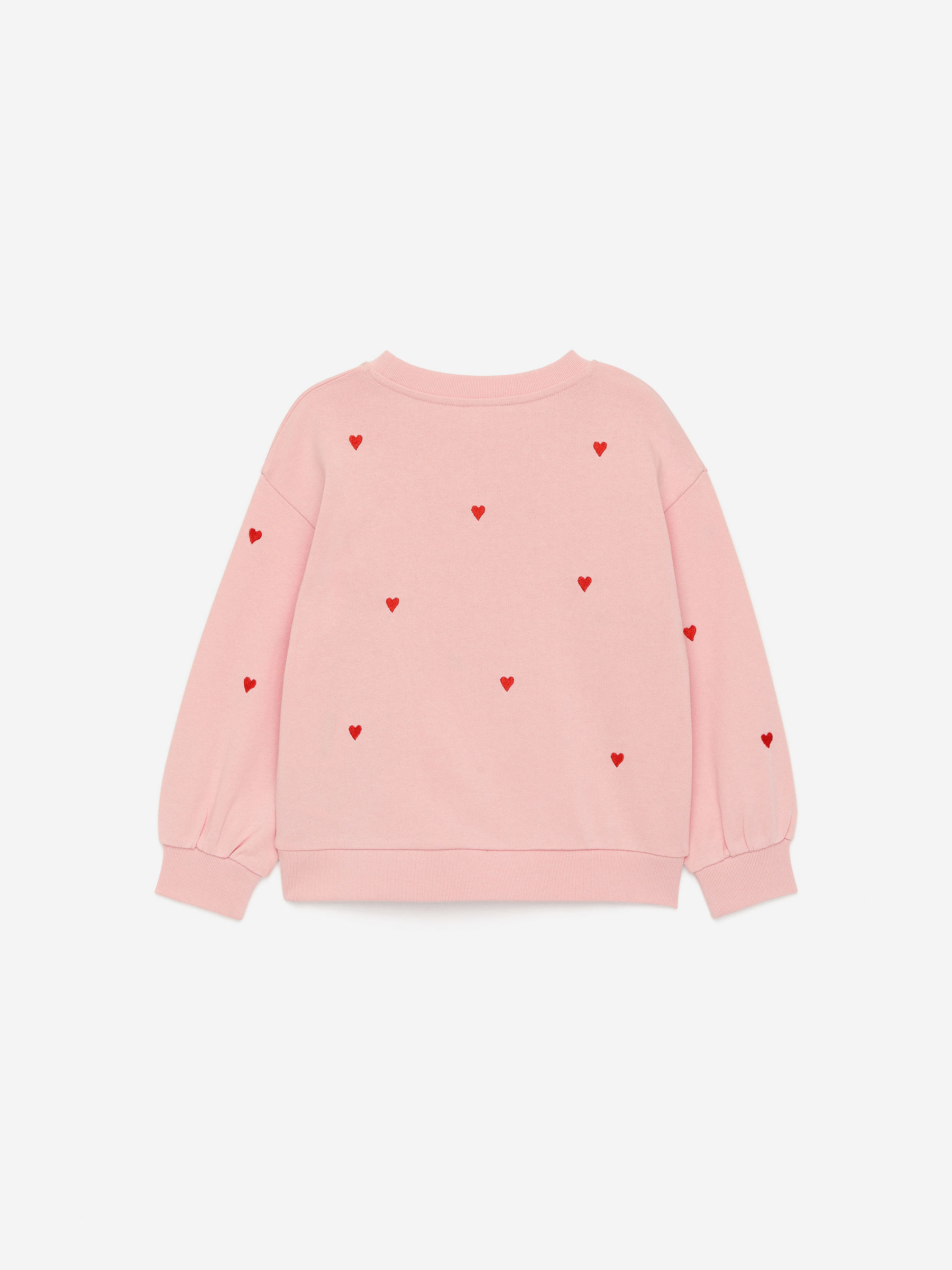 Embroidered Sweatshirt - Pink/Red Hearts - Relaxed fit - Children - StillMedia/DescriptiveStillLife - 2