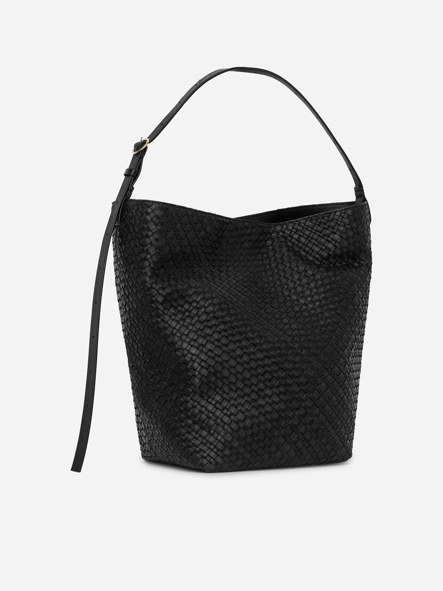 Woven Leather Tote Bag-#272628-13906