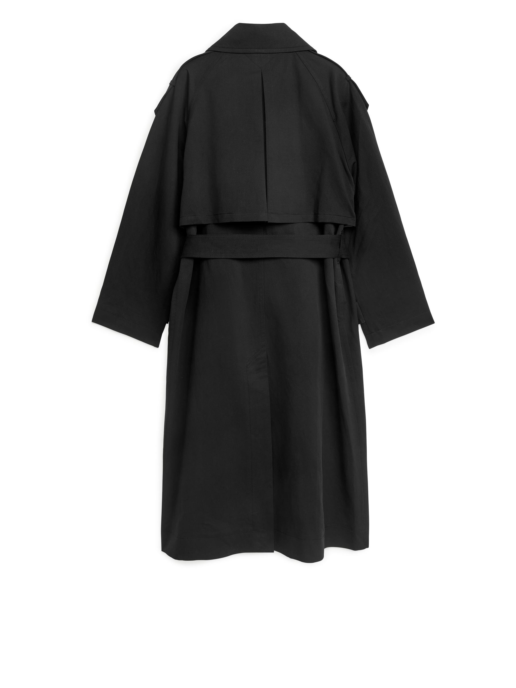 Linen Cotton Trenchcoat - Black - Regular fit - Women - StillMedia/DescriptiveStillLife - 2