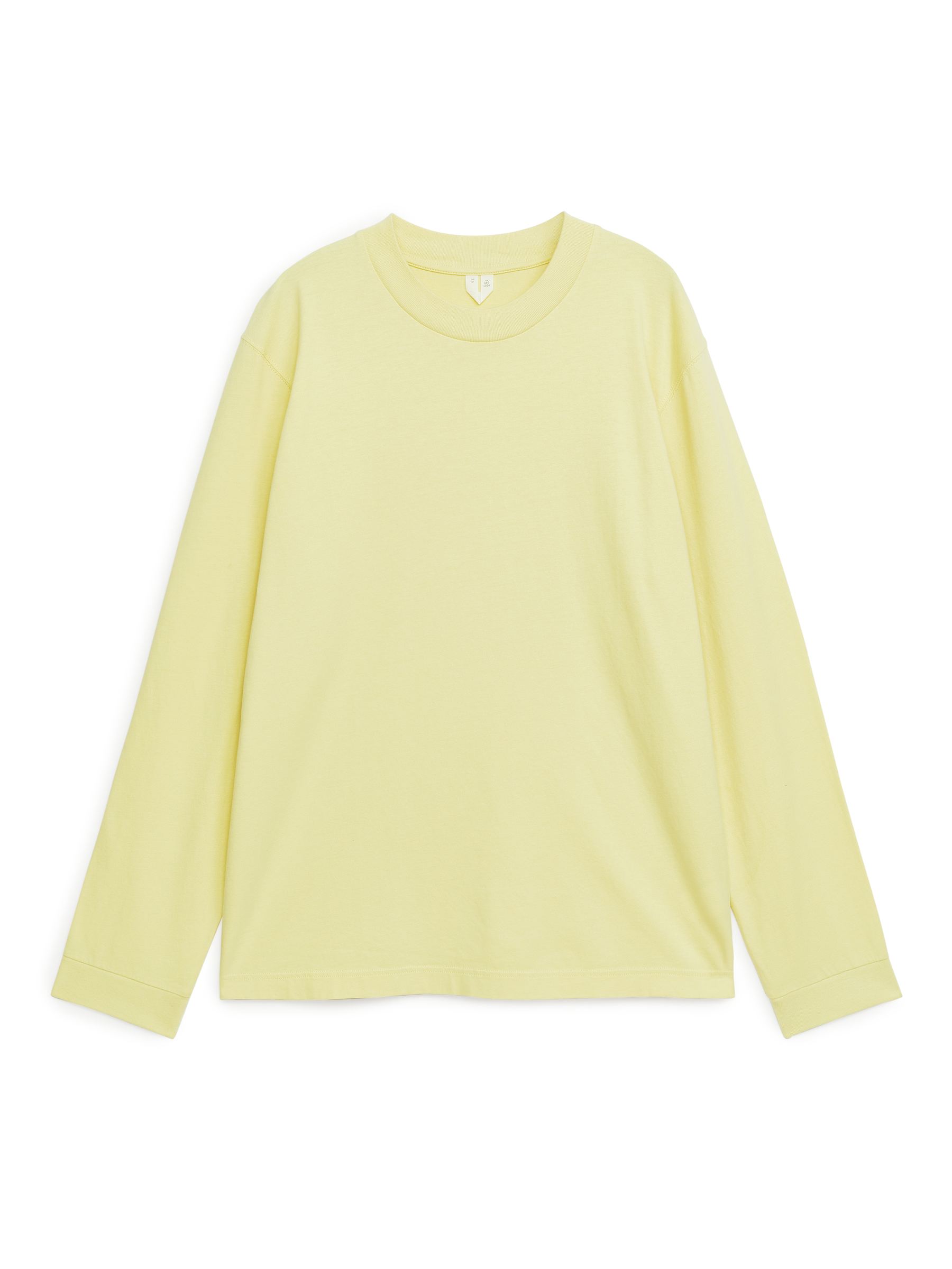 LongSleeved Organic Cotton TShirt - Light Yellow - Relaxed fit - Men - StillMedia/DescriptiveStillLife - 1