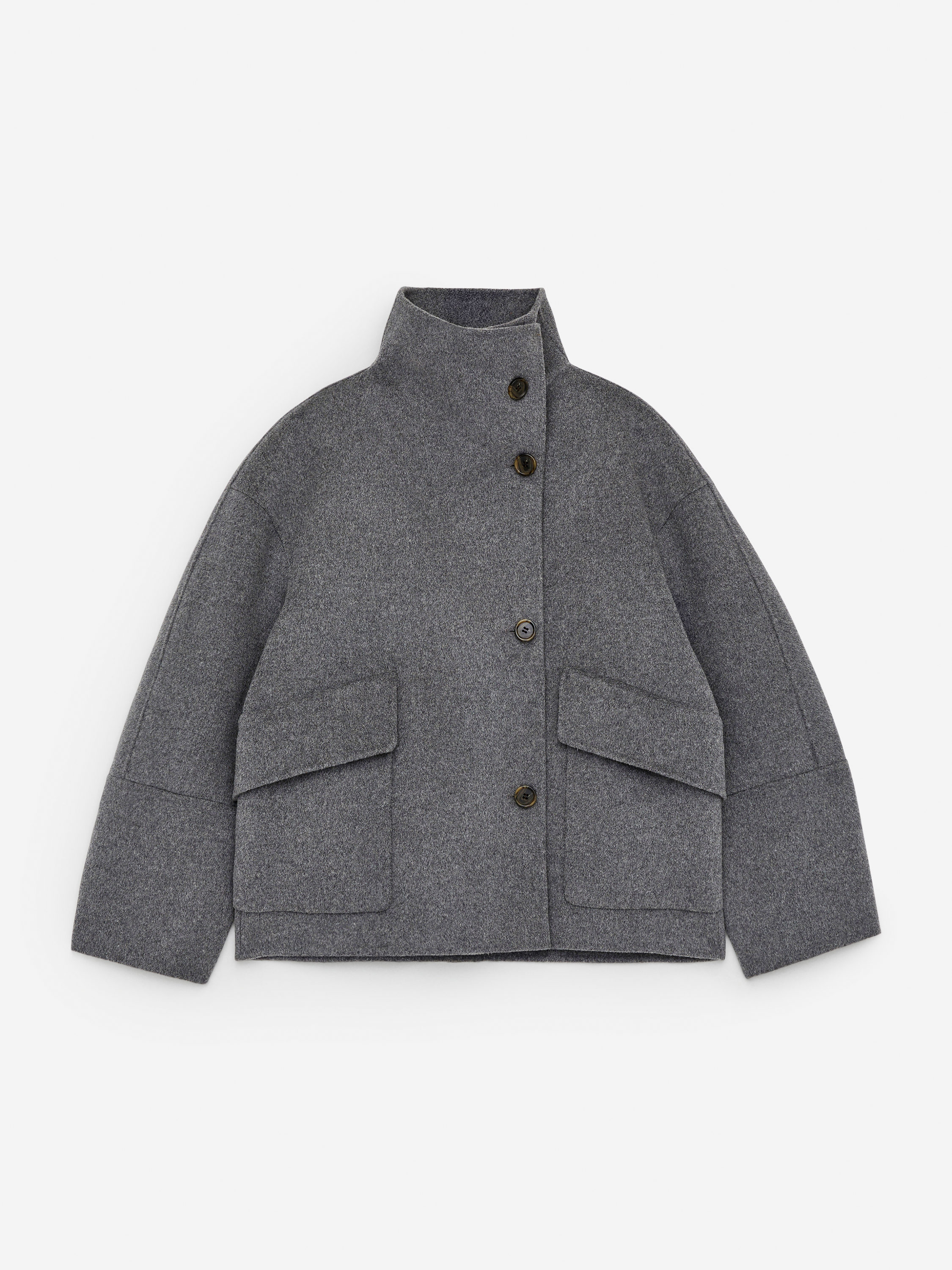 アウターその他 SATUR Classic Double Breasted Wool Coat Melange Gray SA23FWM Sportmax - Adua Double-breasted wool and cashmere coat grey