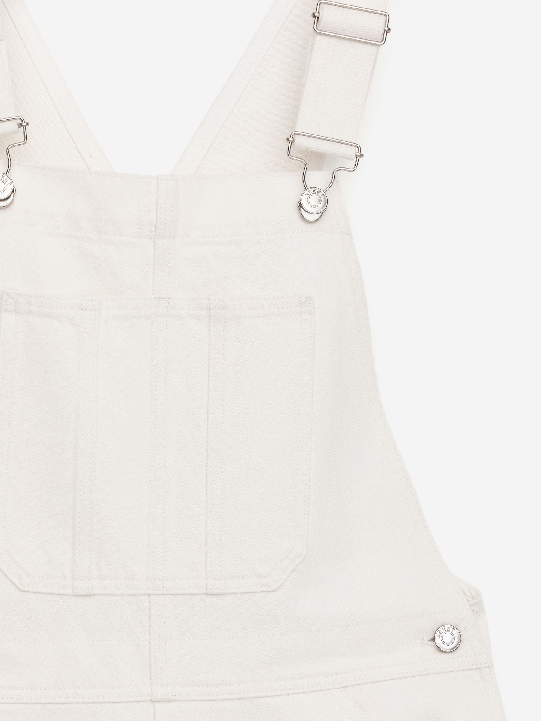Denim Dungarees - White - Regular fit - Women - StillMedia/DescriptiveDetail - 3