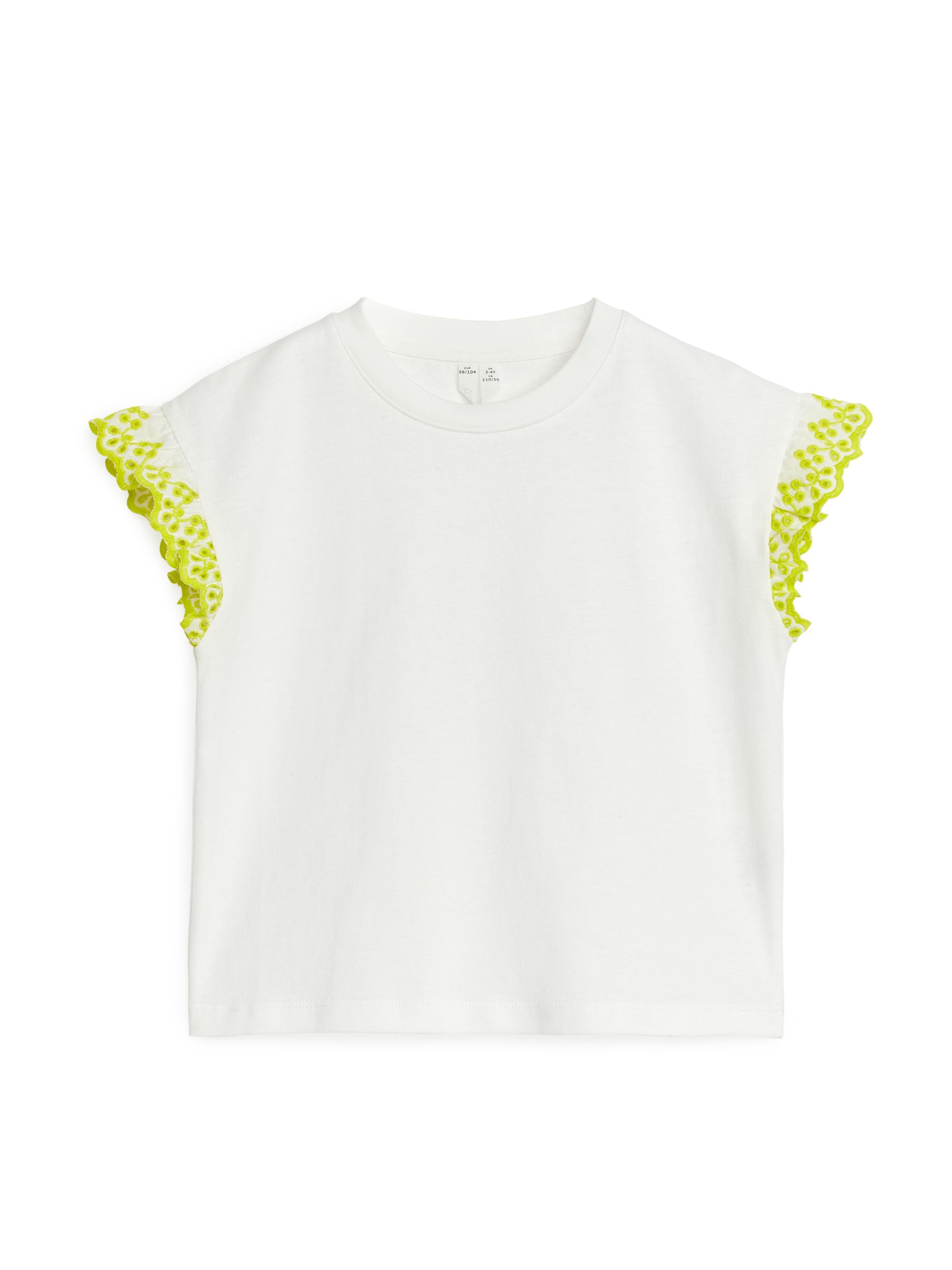 Frill Sleeve T-Shirt - White/Yellow - Regular fit - Children - StillMedia/DescriptiveStillLife - 1