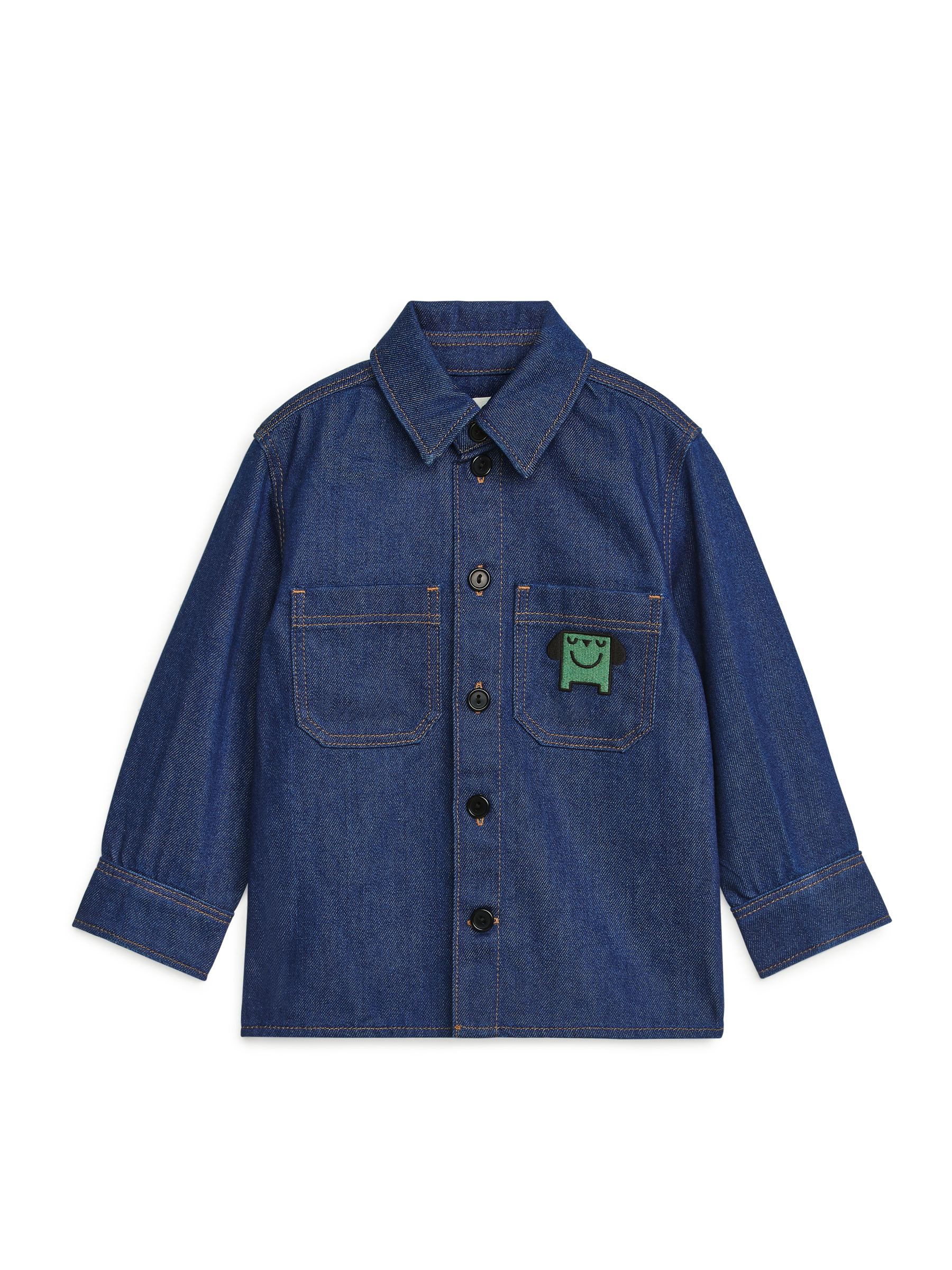 Monster Badge Denim Overshirt - Dark Blue - Children - StillMedia/DescriptiveStillLife - 1