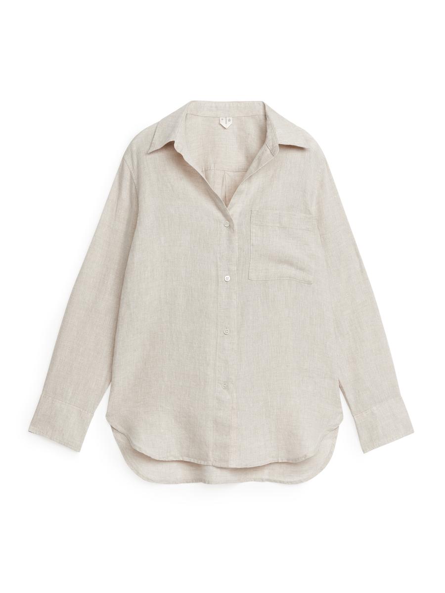 Leinenhemd - Hellbeige - Loose Fit - Women - 1078516012