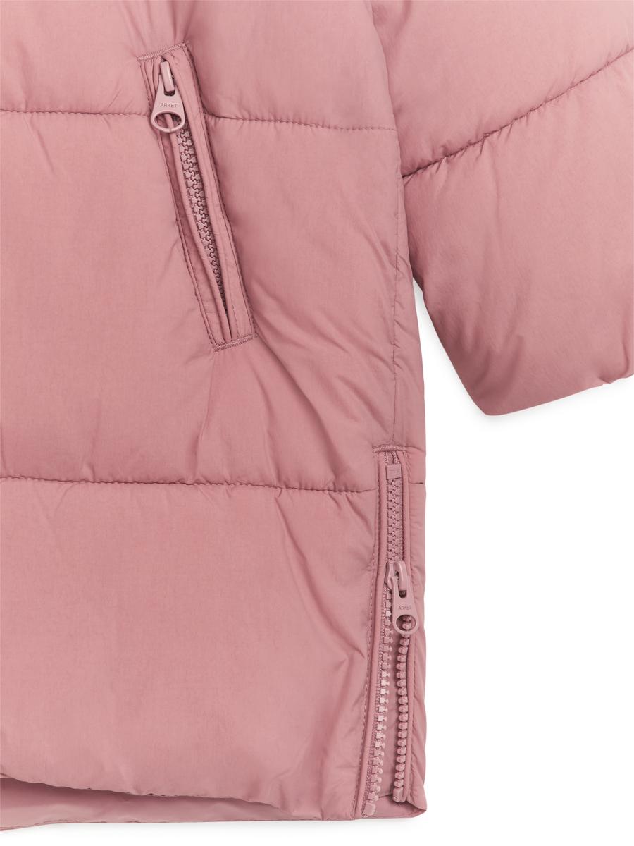 Mid-Length Puffer Coat-#A47E7E-3958